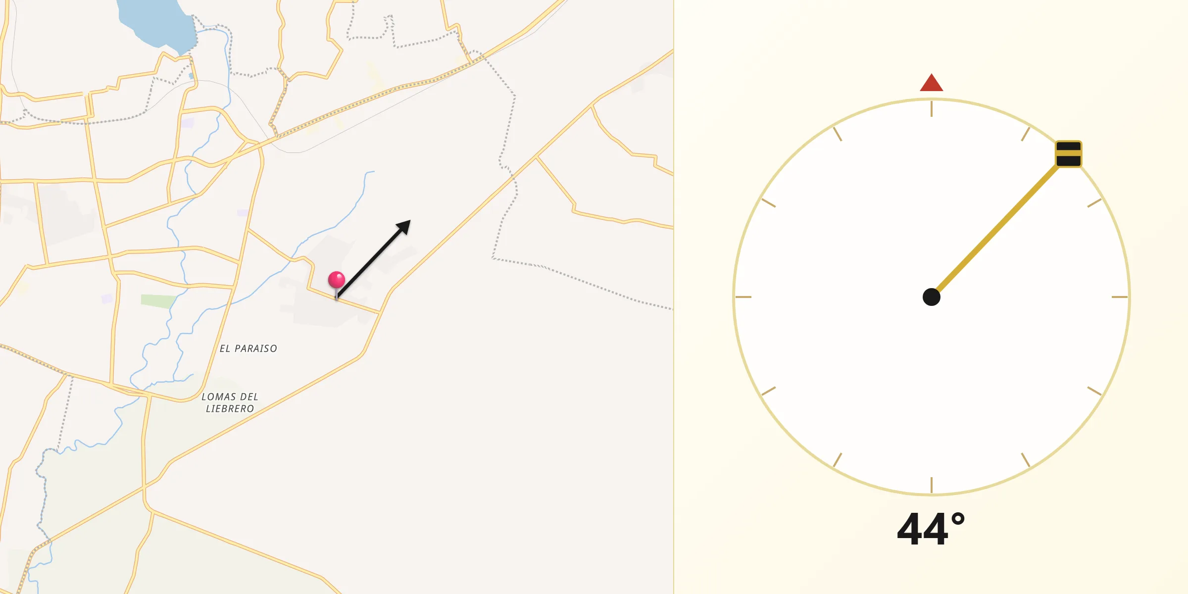Dirección de la Qibla desde San Roque de Montes