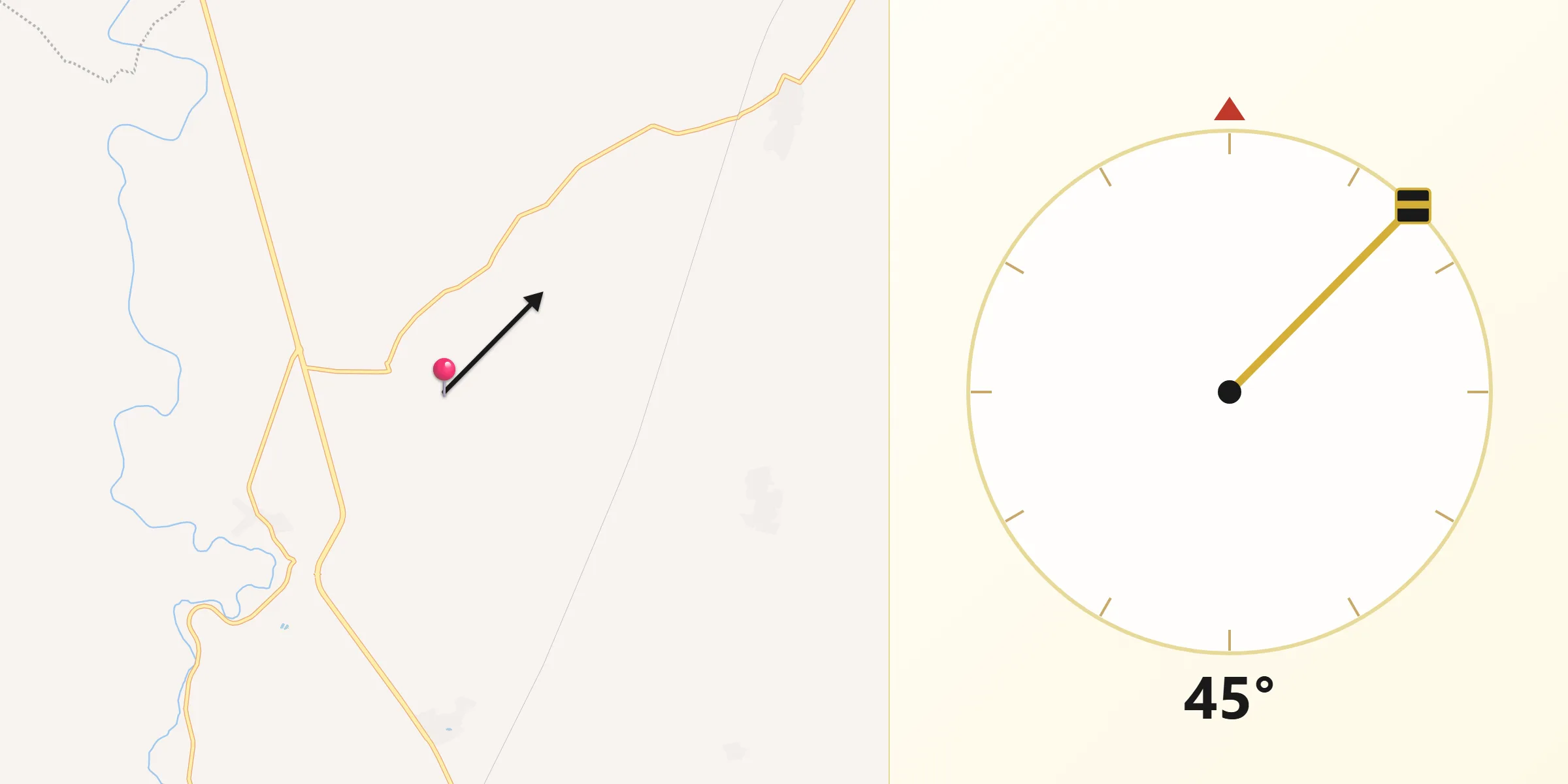 Dirección de la Qibla desde Rancho Viejo