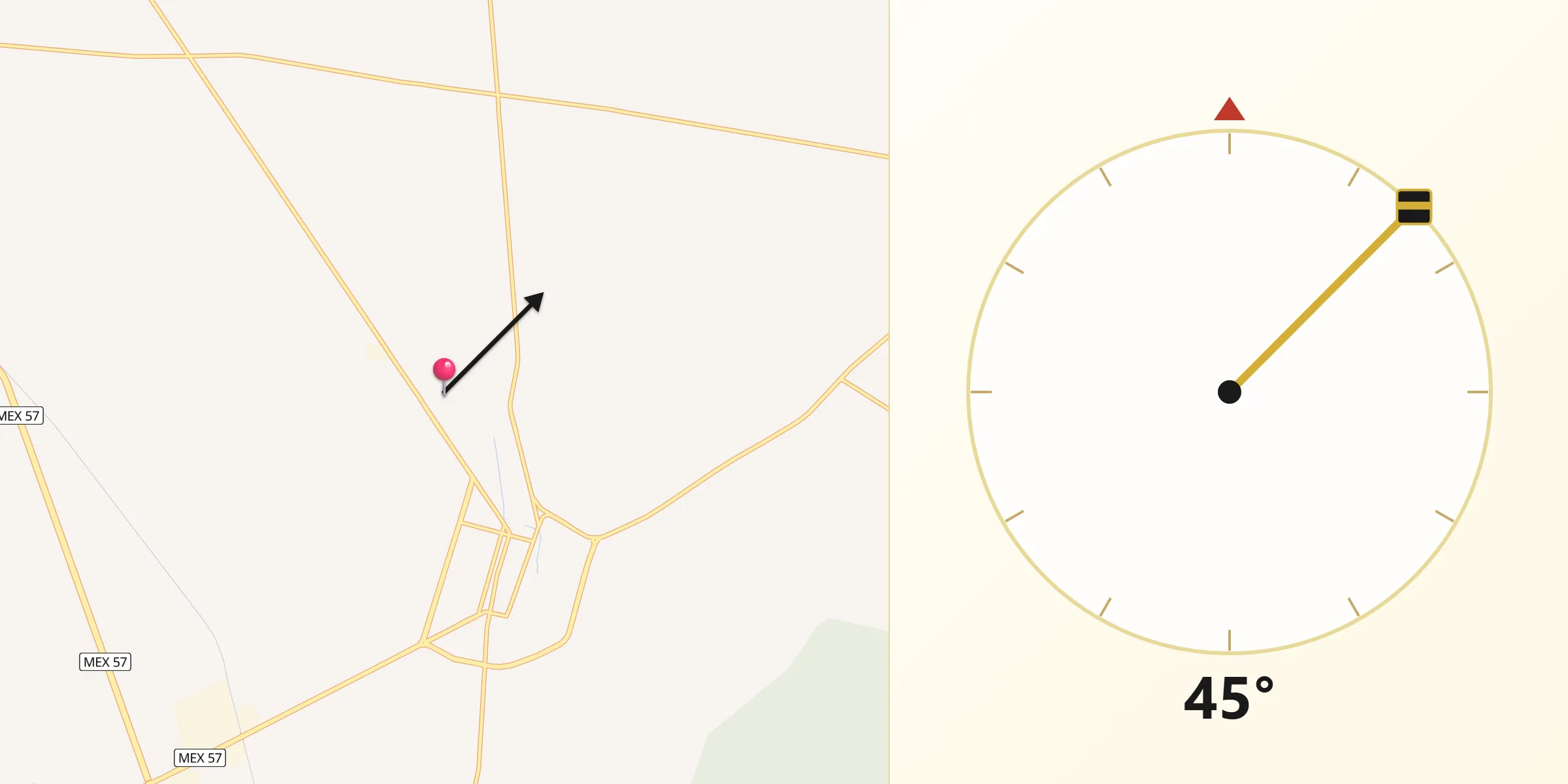 Dirección de la Qibla desde Prados del Rosario
