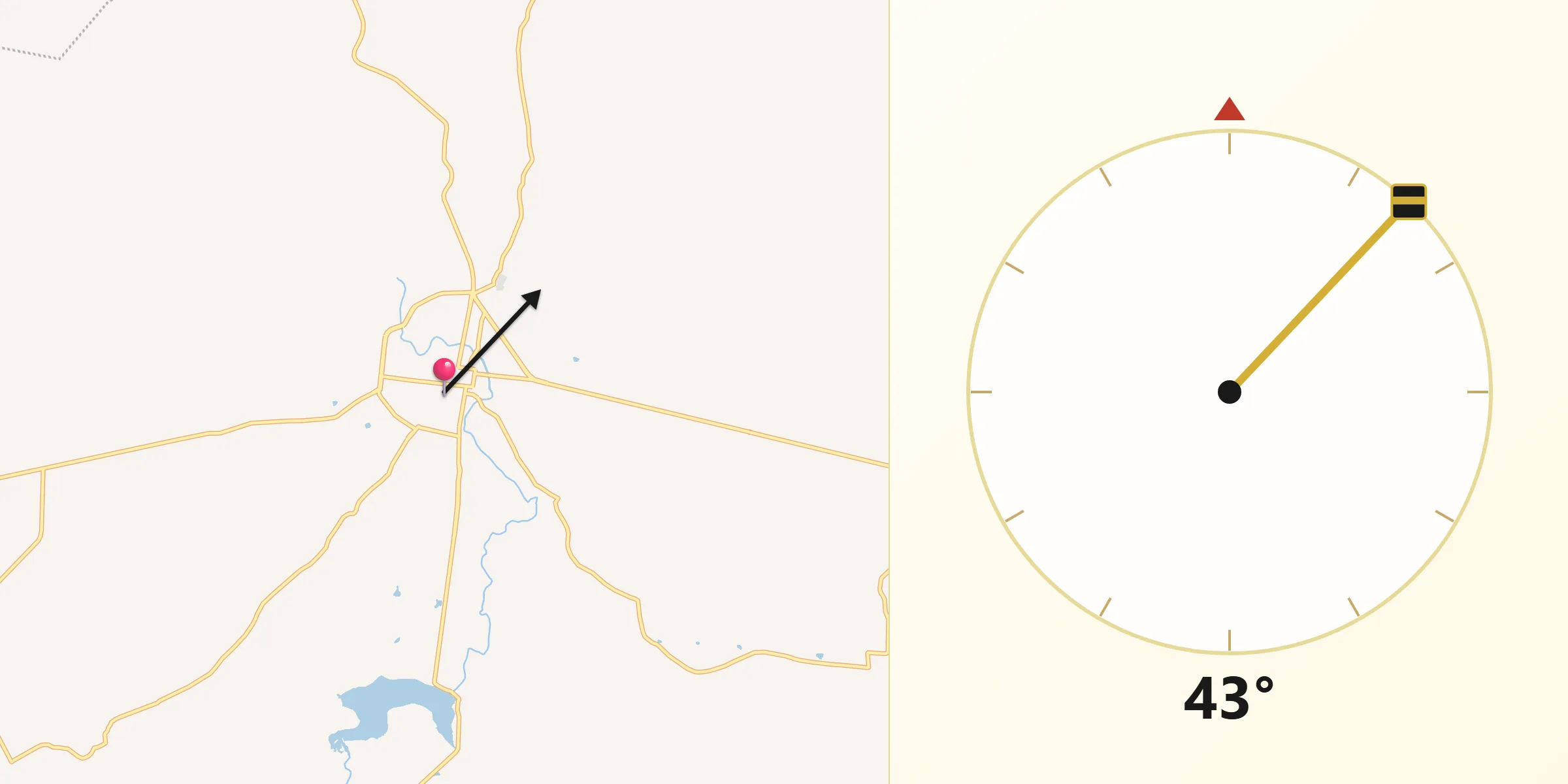 Dirección de la Qibla desde San Miguel el Alto