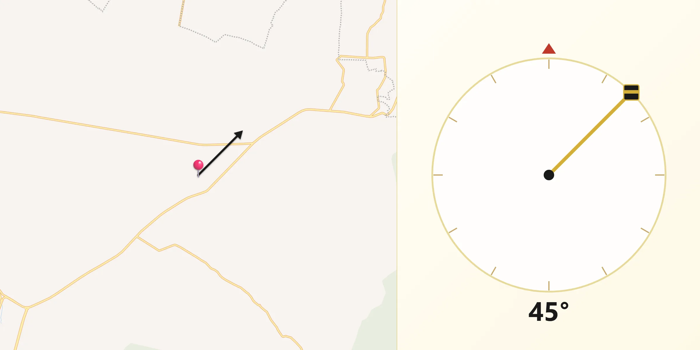 Dirección de la Qibla desde El Capulín