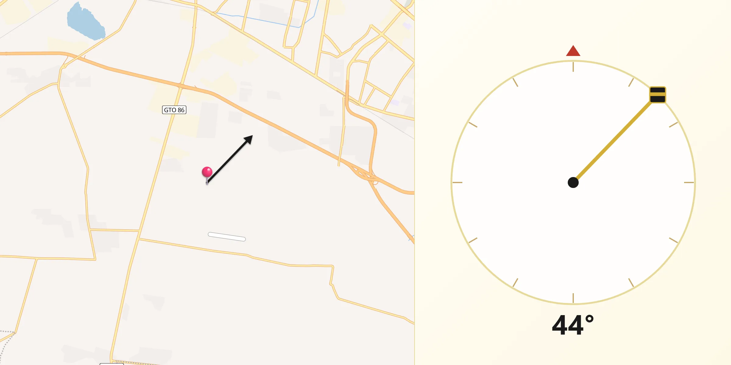 Dirección de la Qibla desde San Antonio de los Tepetates