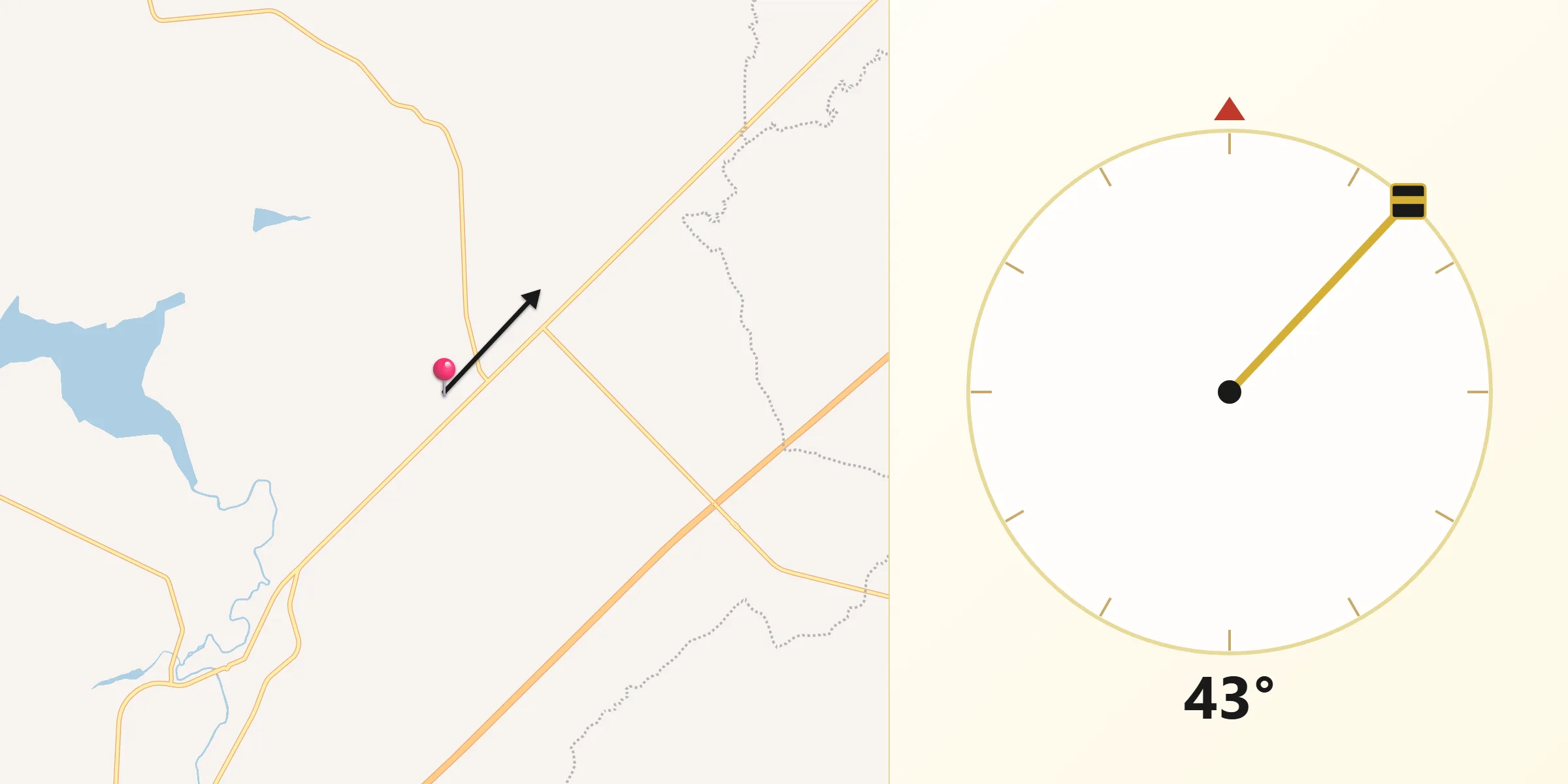 Dirección de la Qibla desde El Rosario