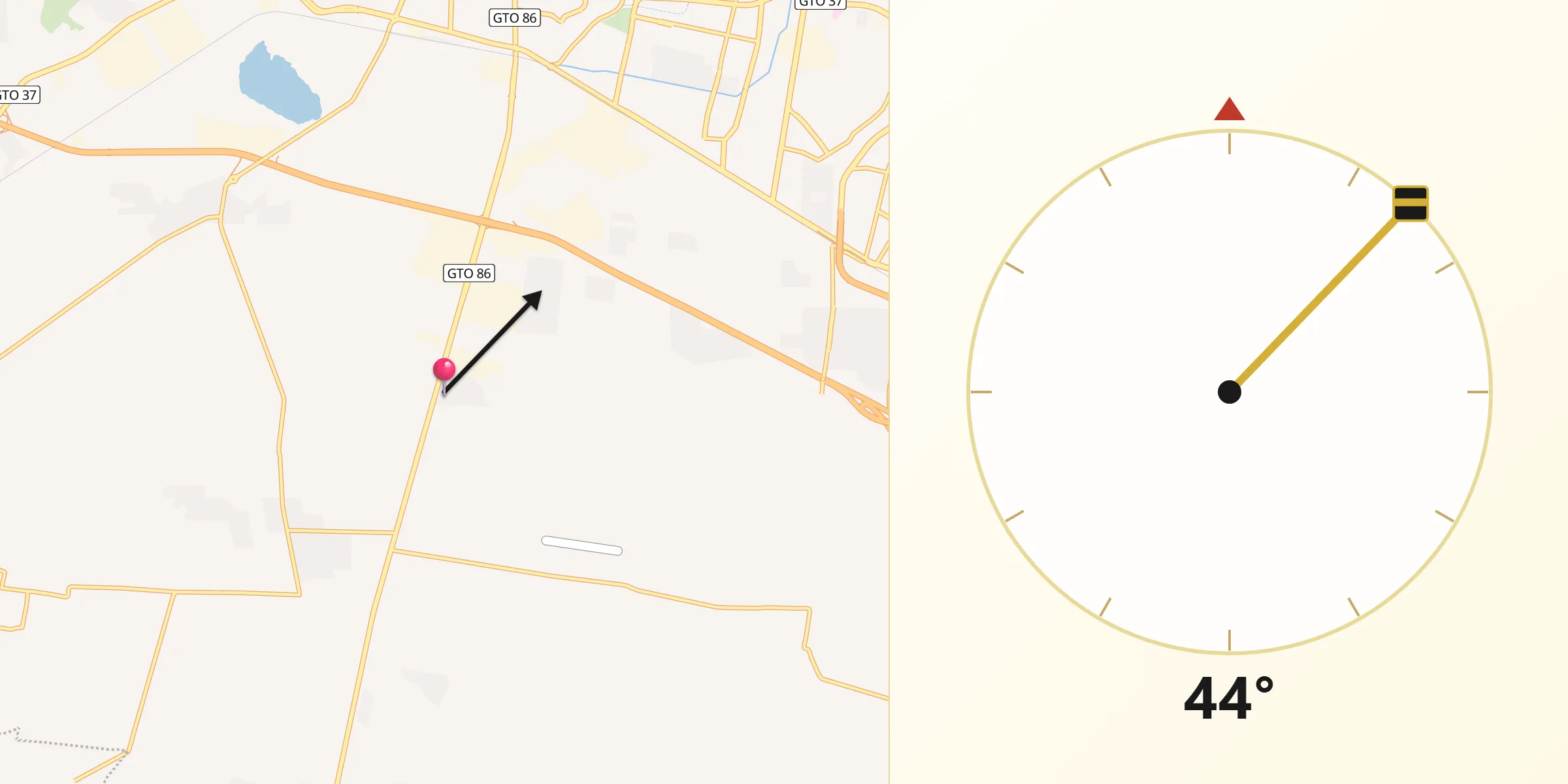 Dirección de la Qibla desde Los Arcos