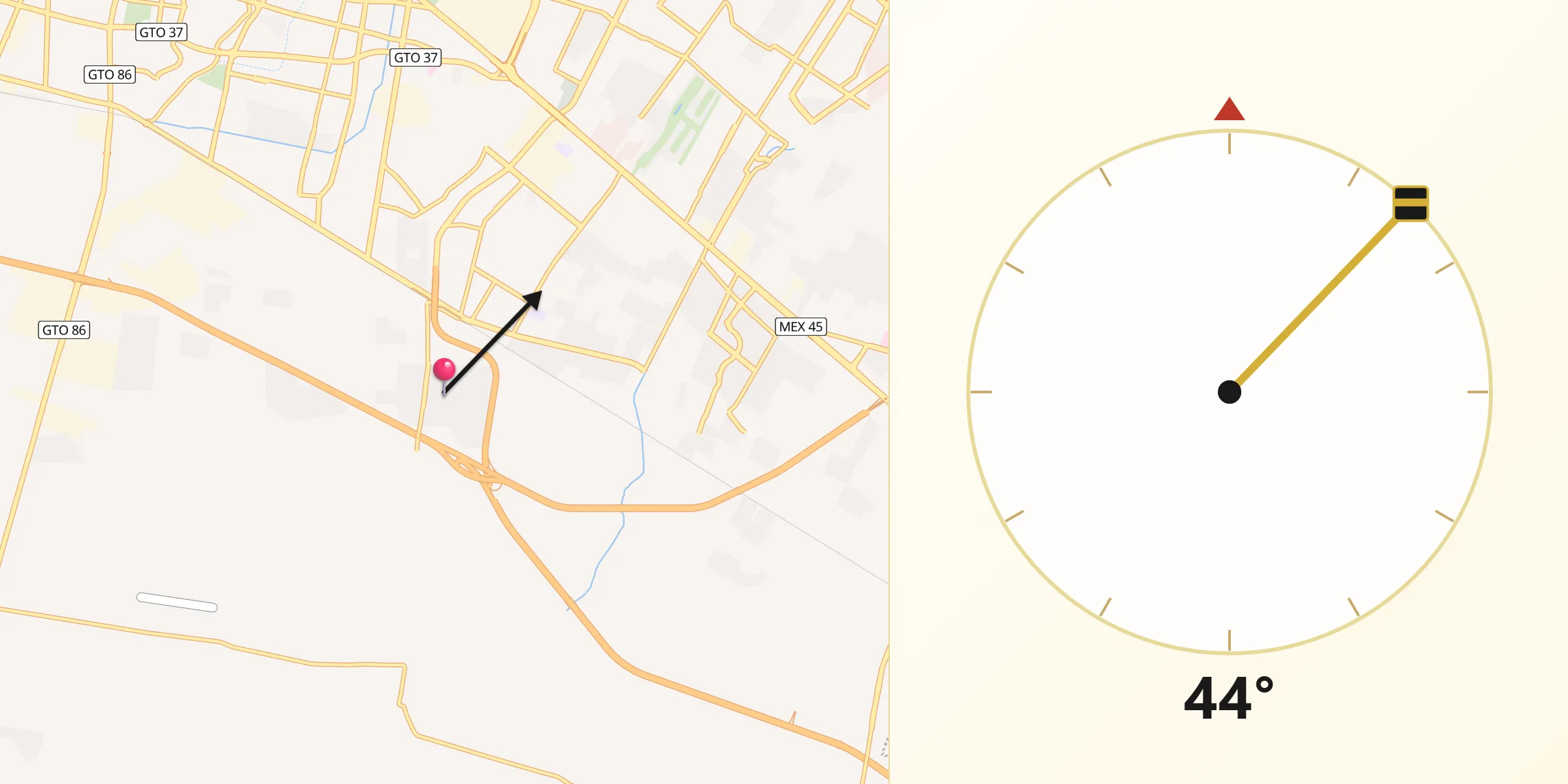 Dirección de la Qibla desde San Juan de Abajo