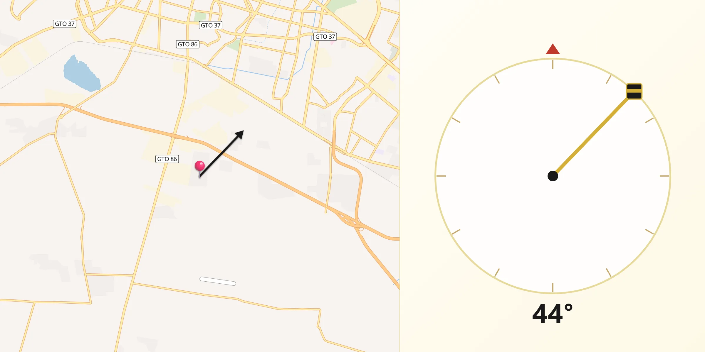 Dirección de la Qibla desde Santa Ana