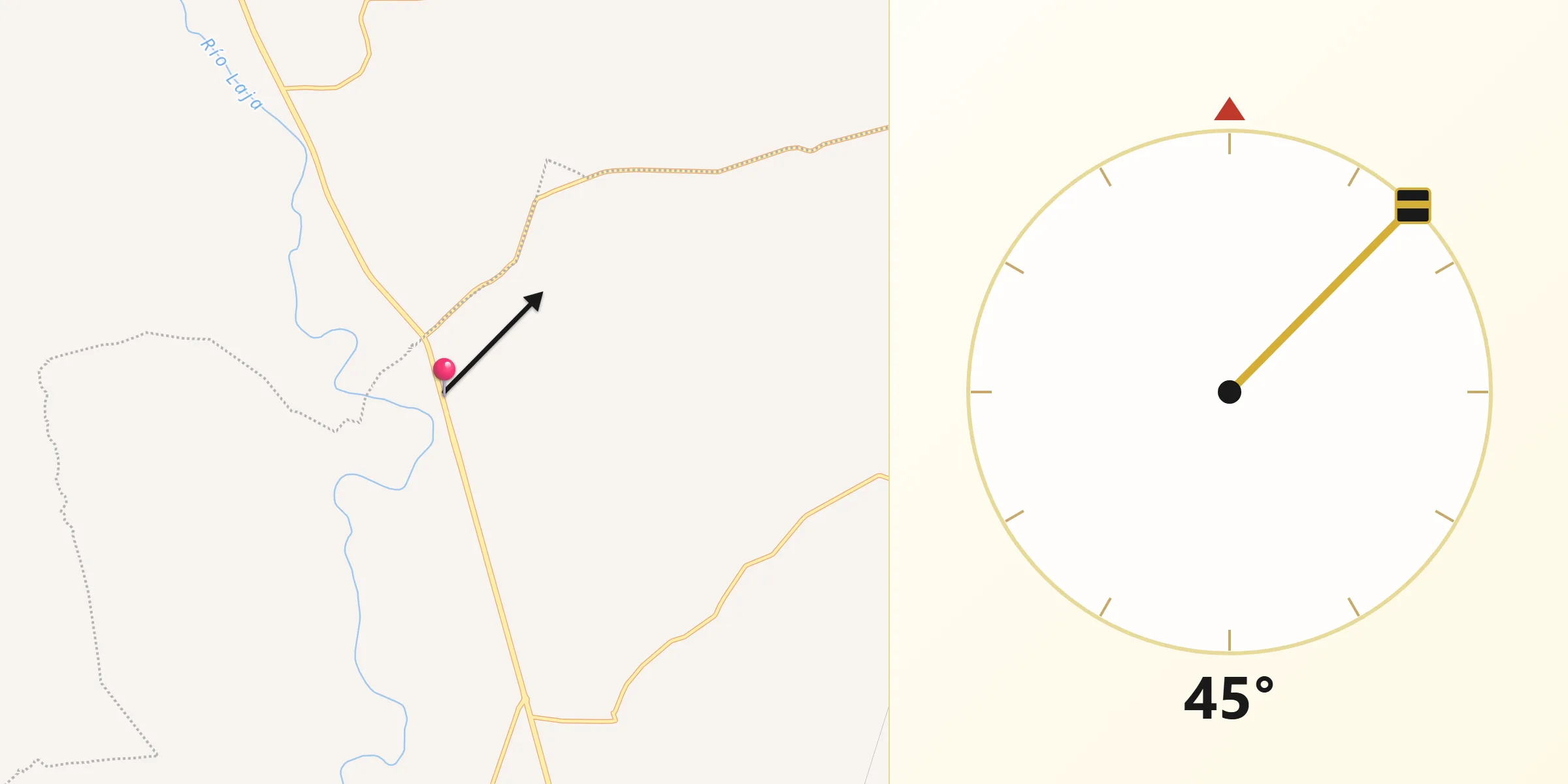 Dirección de la Qibla desde Los Galvan