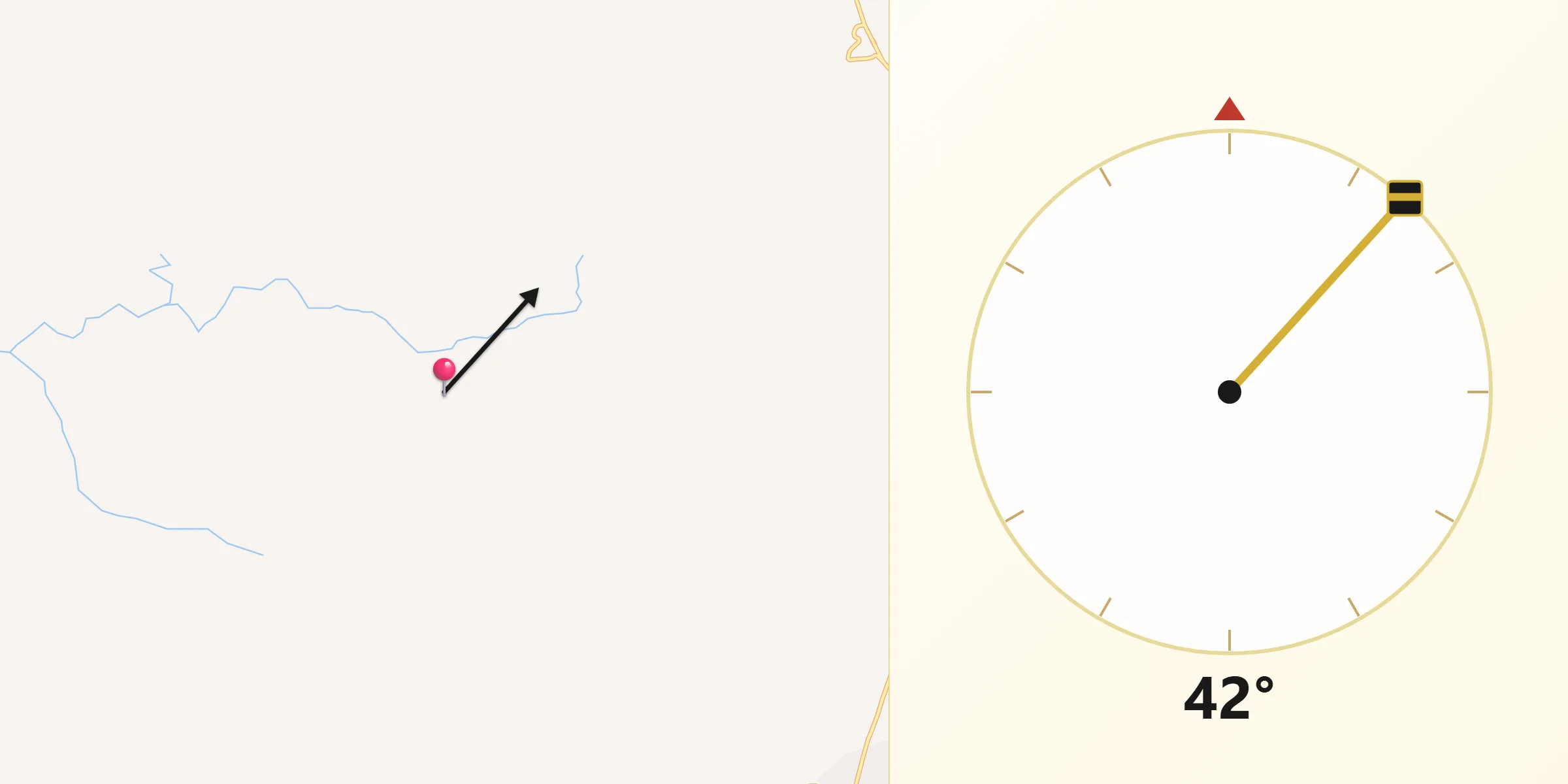 Dirección de la Qibla desde El Tepetate