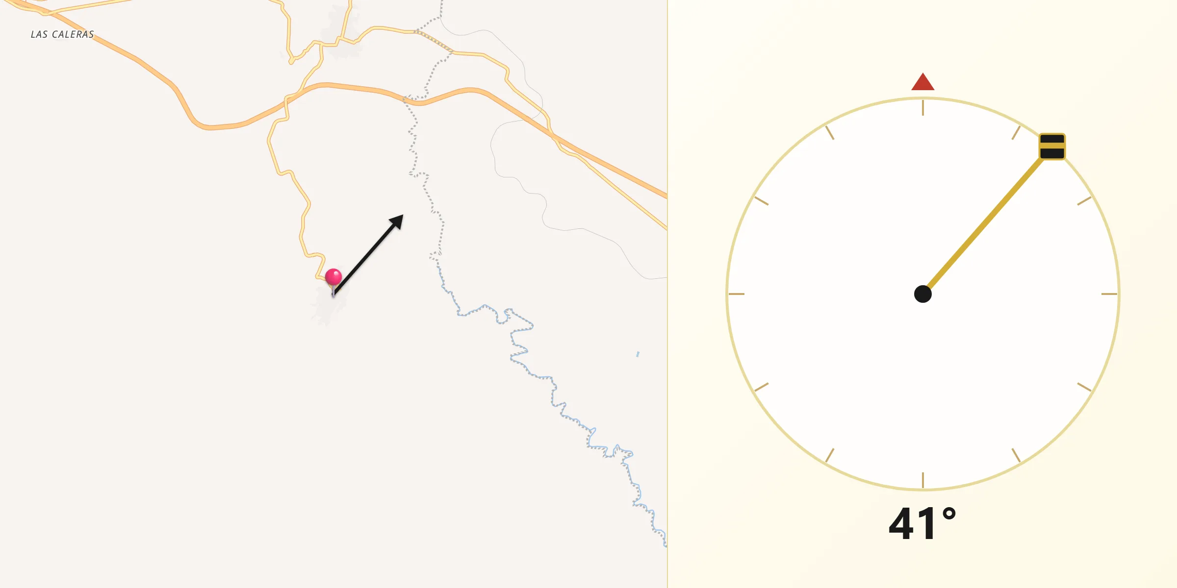 Dirección de la Qibla desde Zapotán