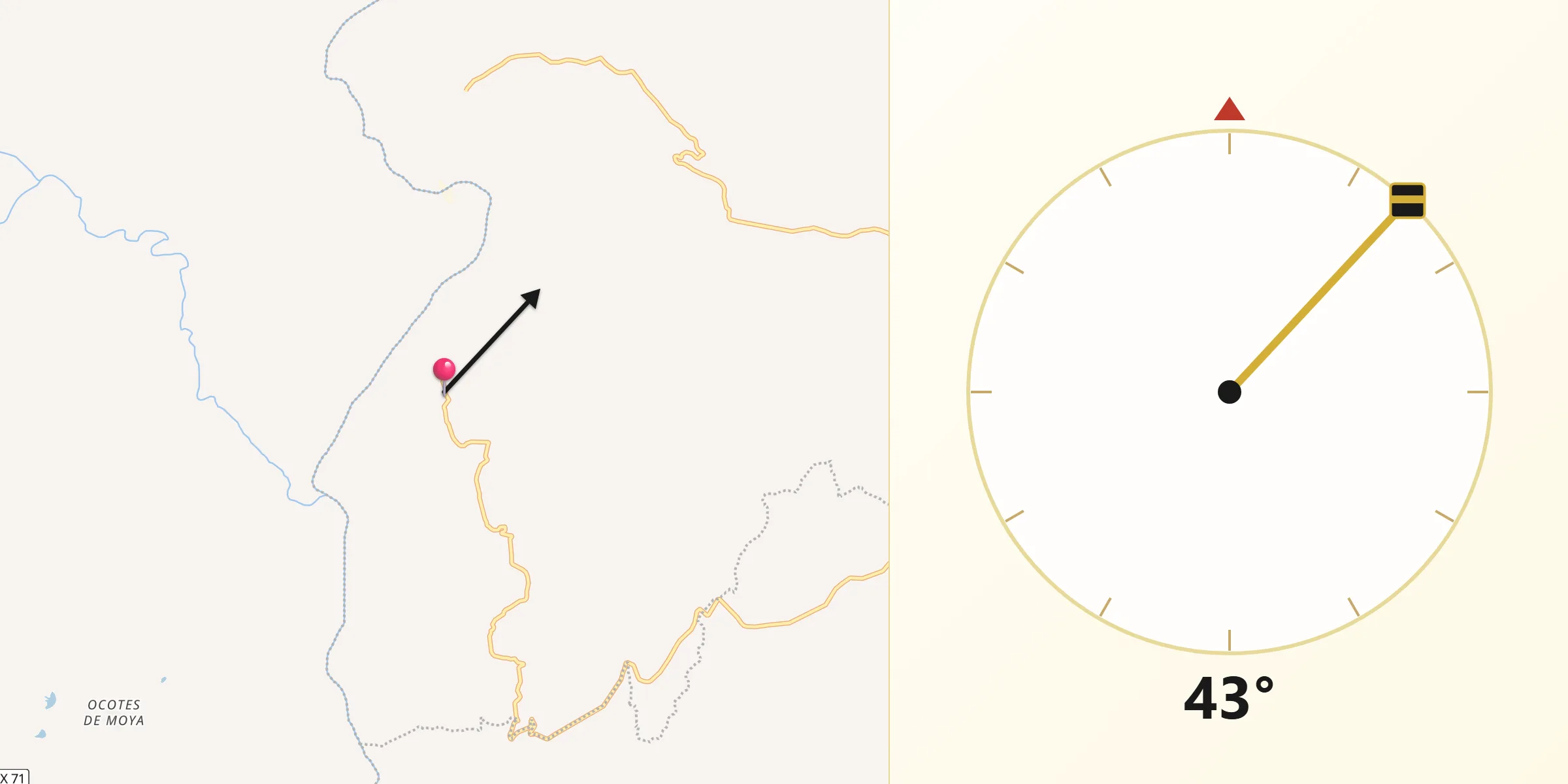Dirección de la Qibla desde El Zapote