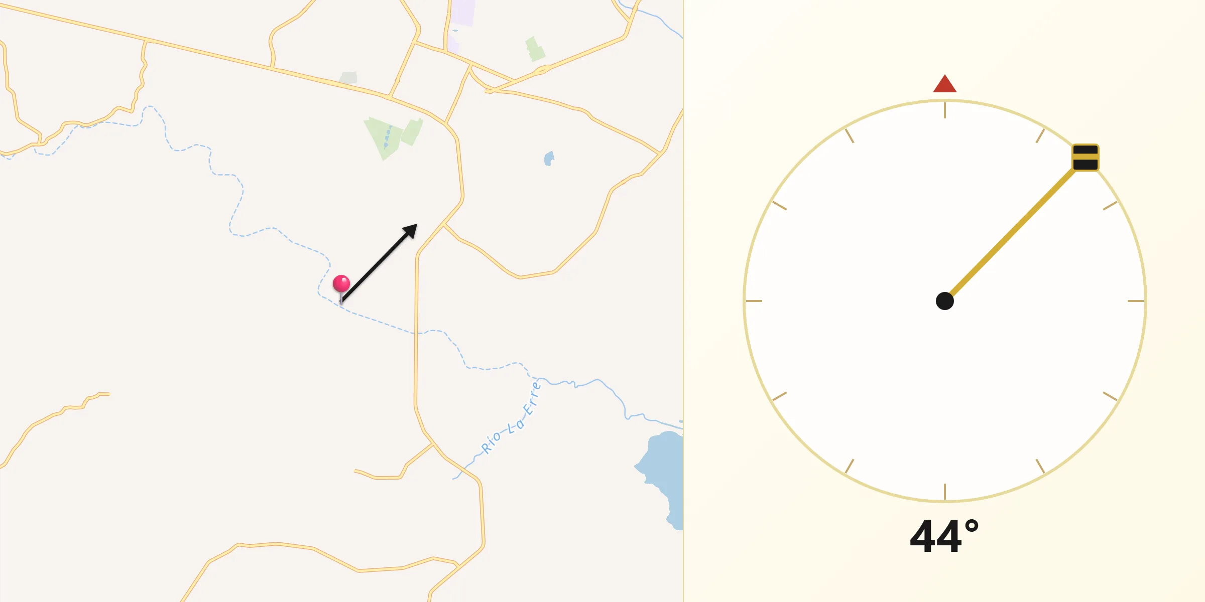 Dirección de la Qibla desde El Llanito