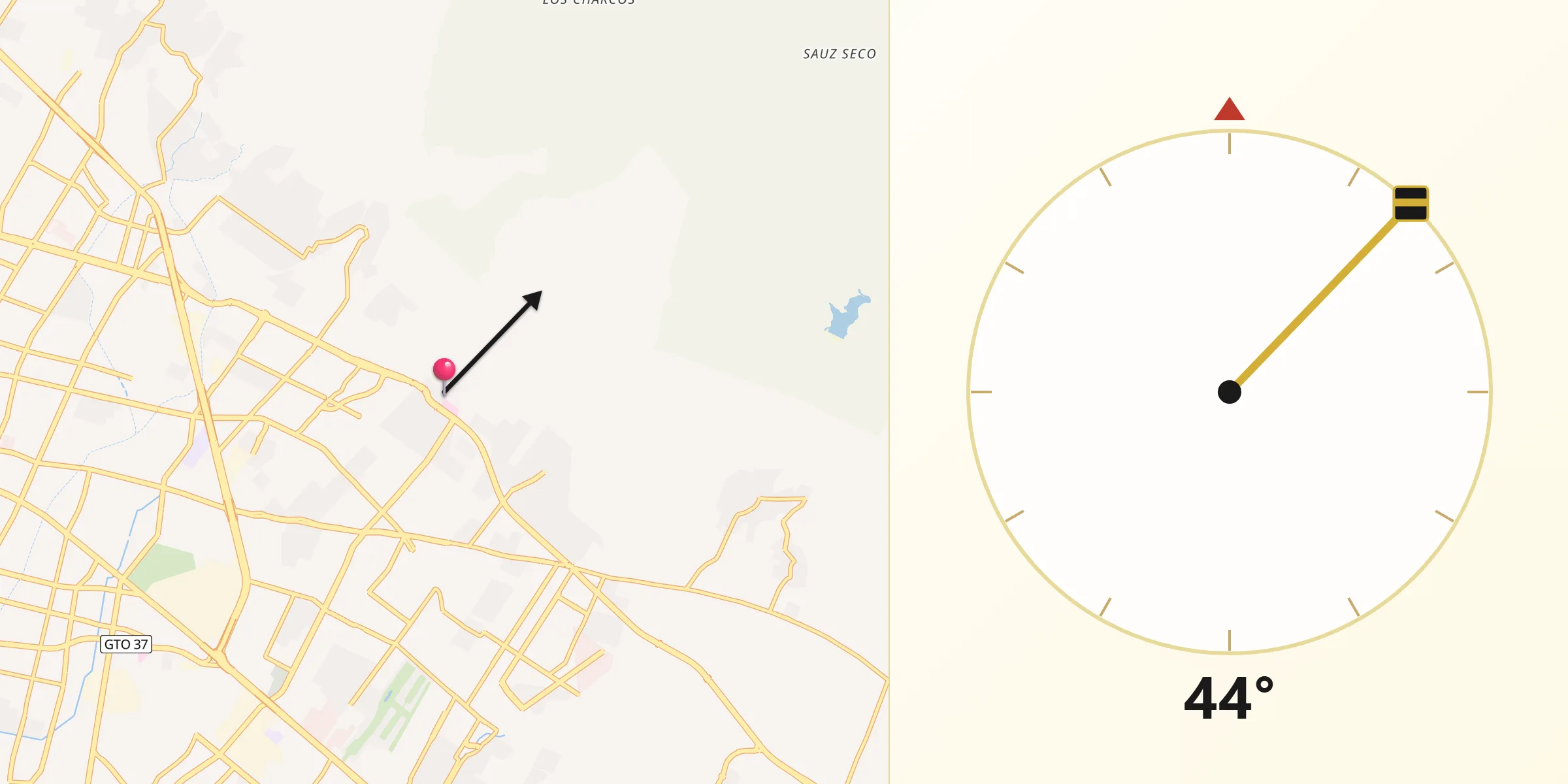 Dirección de la Qibla desde San José del Potrero