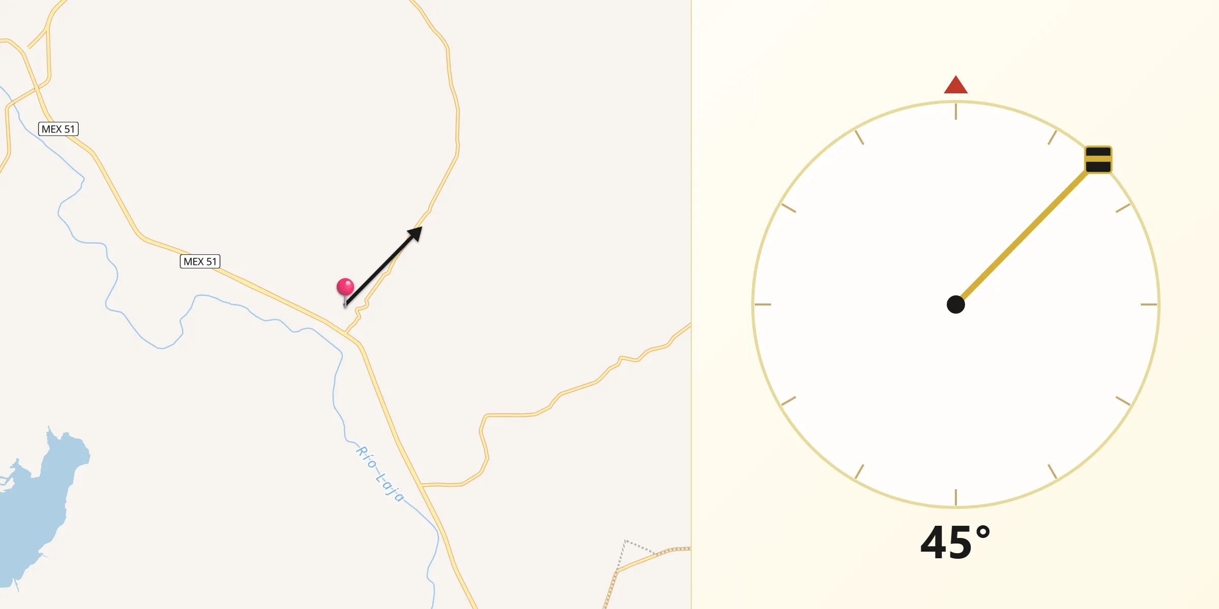 Dirección de la Qibla desde San Gabriel