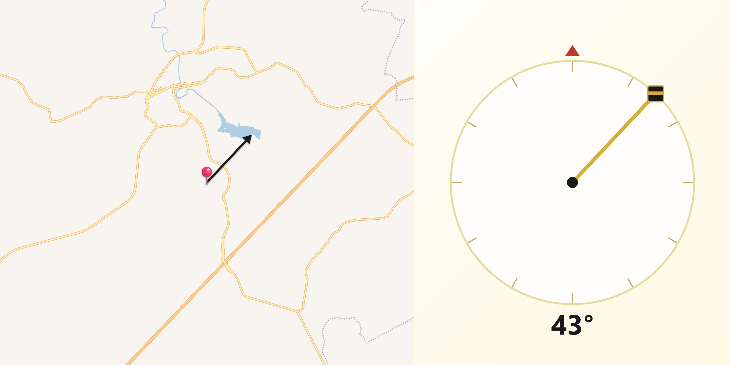 Dirección de la Qibla desde Las Cañadas