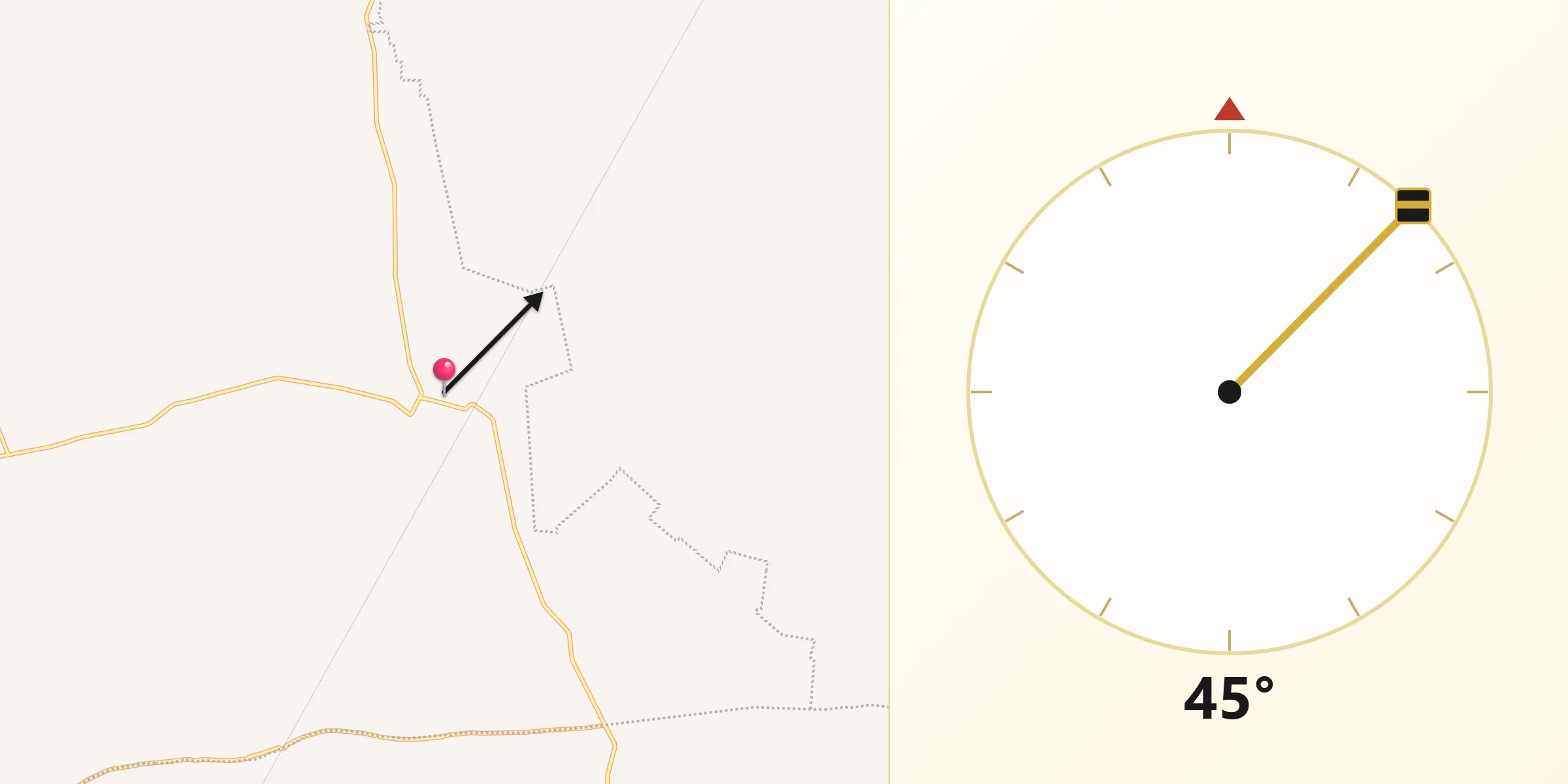 Dirección de la Qibla desde San Isidro de la Estacada
