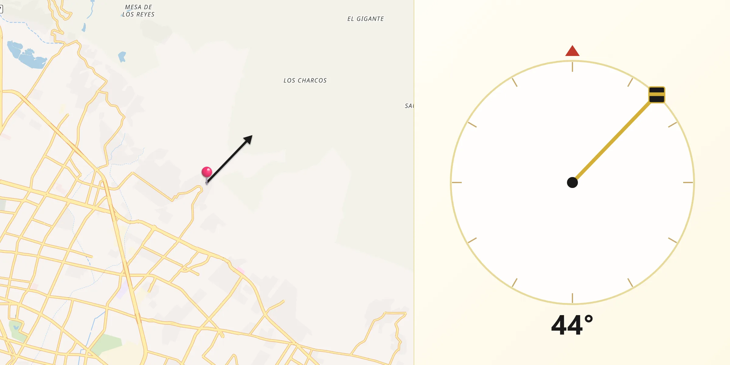 Dirección de la Qibla desde Alfaro