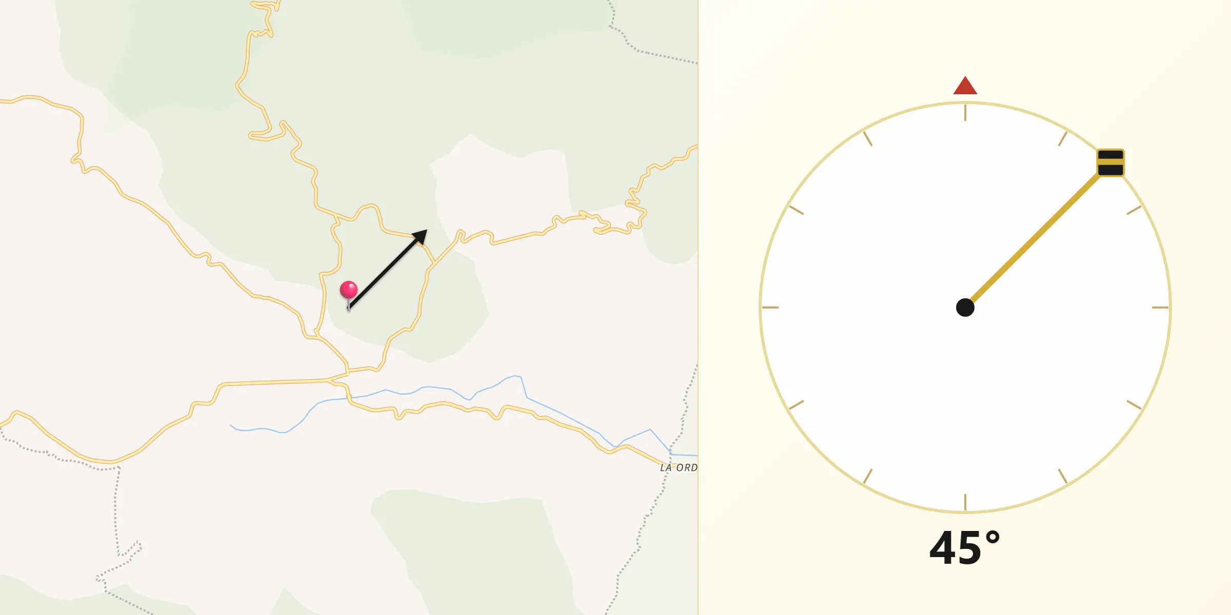 Dirección de la Qibla desde Ciudad Santa Catarina