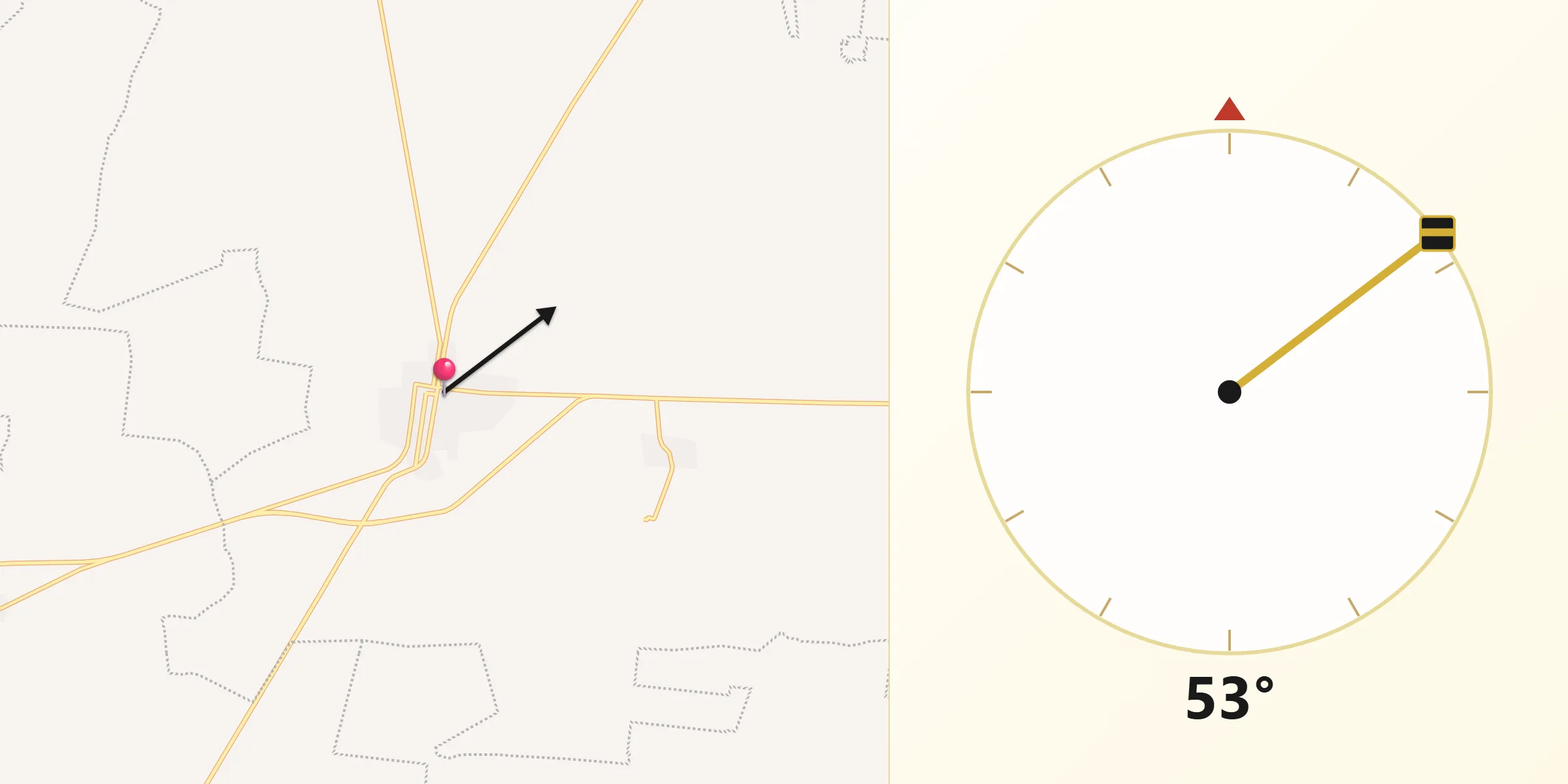 Dirección de la Qibla desde Cansahcab
