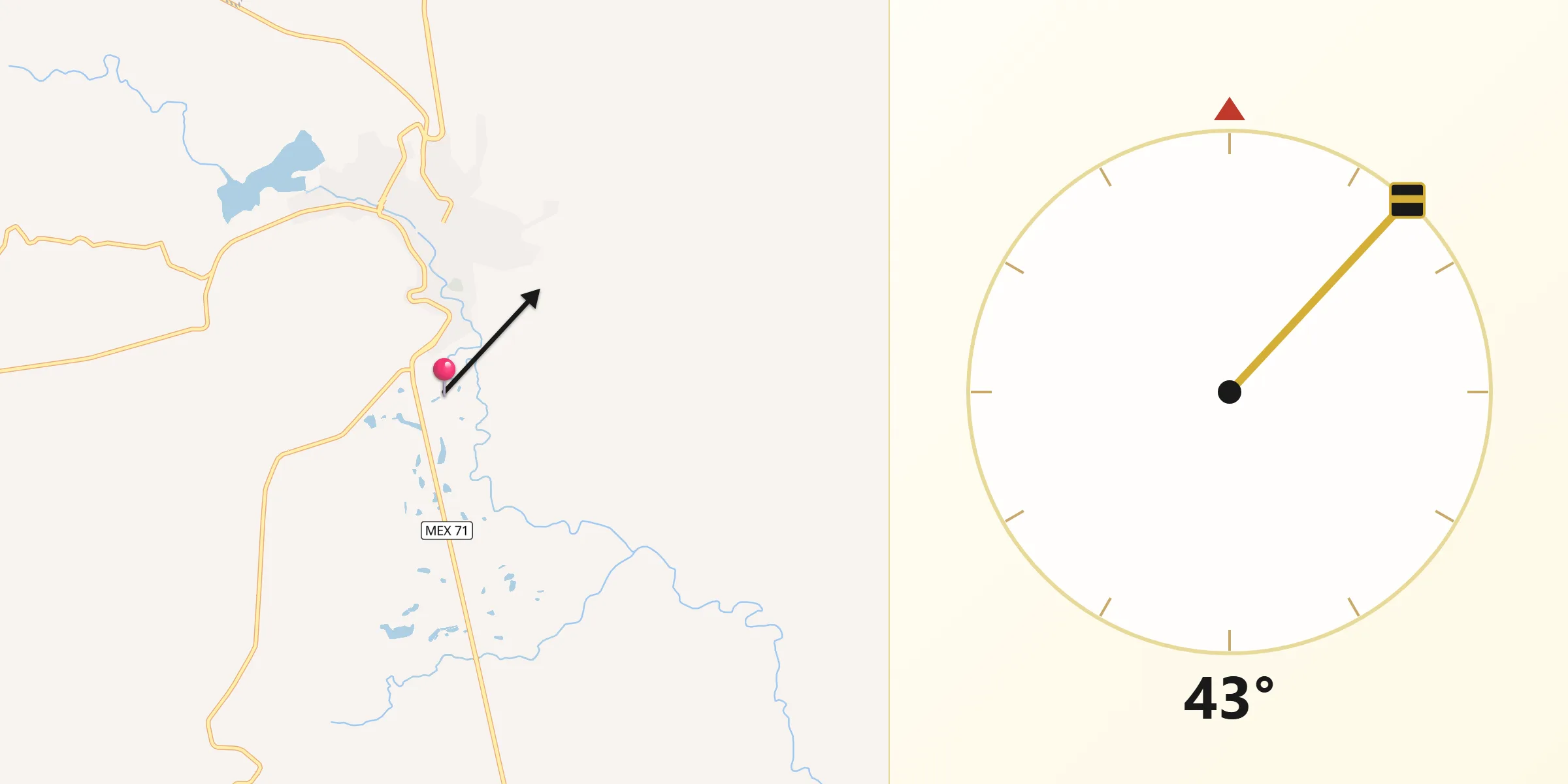 Dirección de la Qibla desde La Cerca Blanca