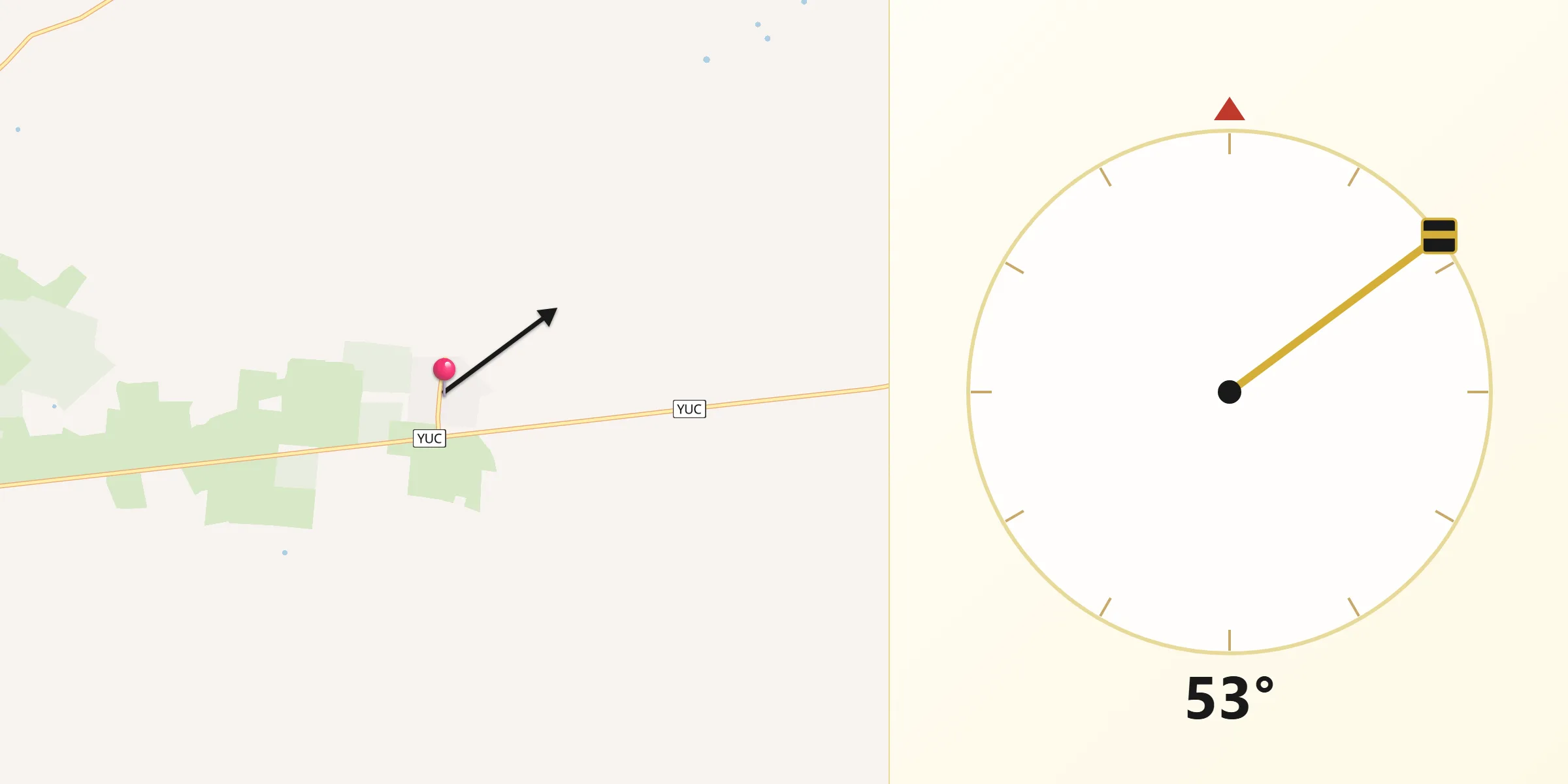 Dirección de la Qibla desde Sucopó
