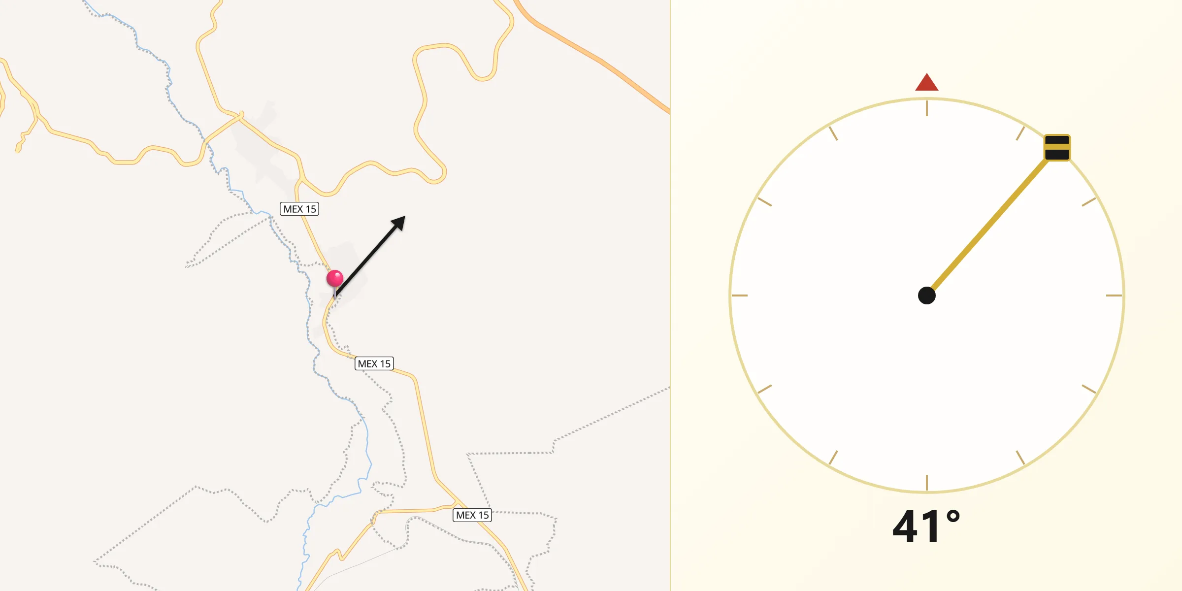 Dirección de la Qibla desde Santa Isabel