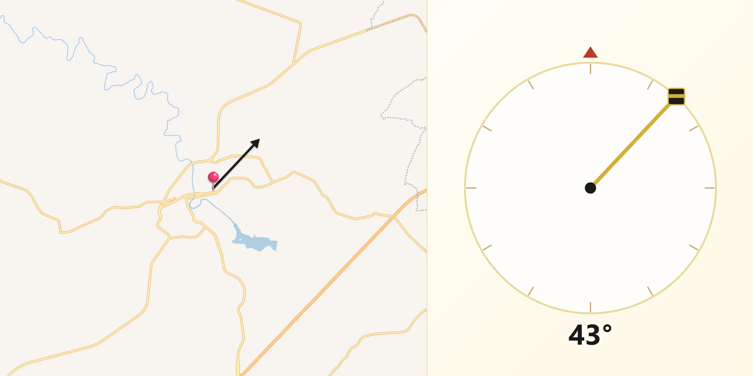 Dirección de la Qibla desde Jalostotitlan