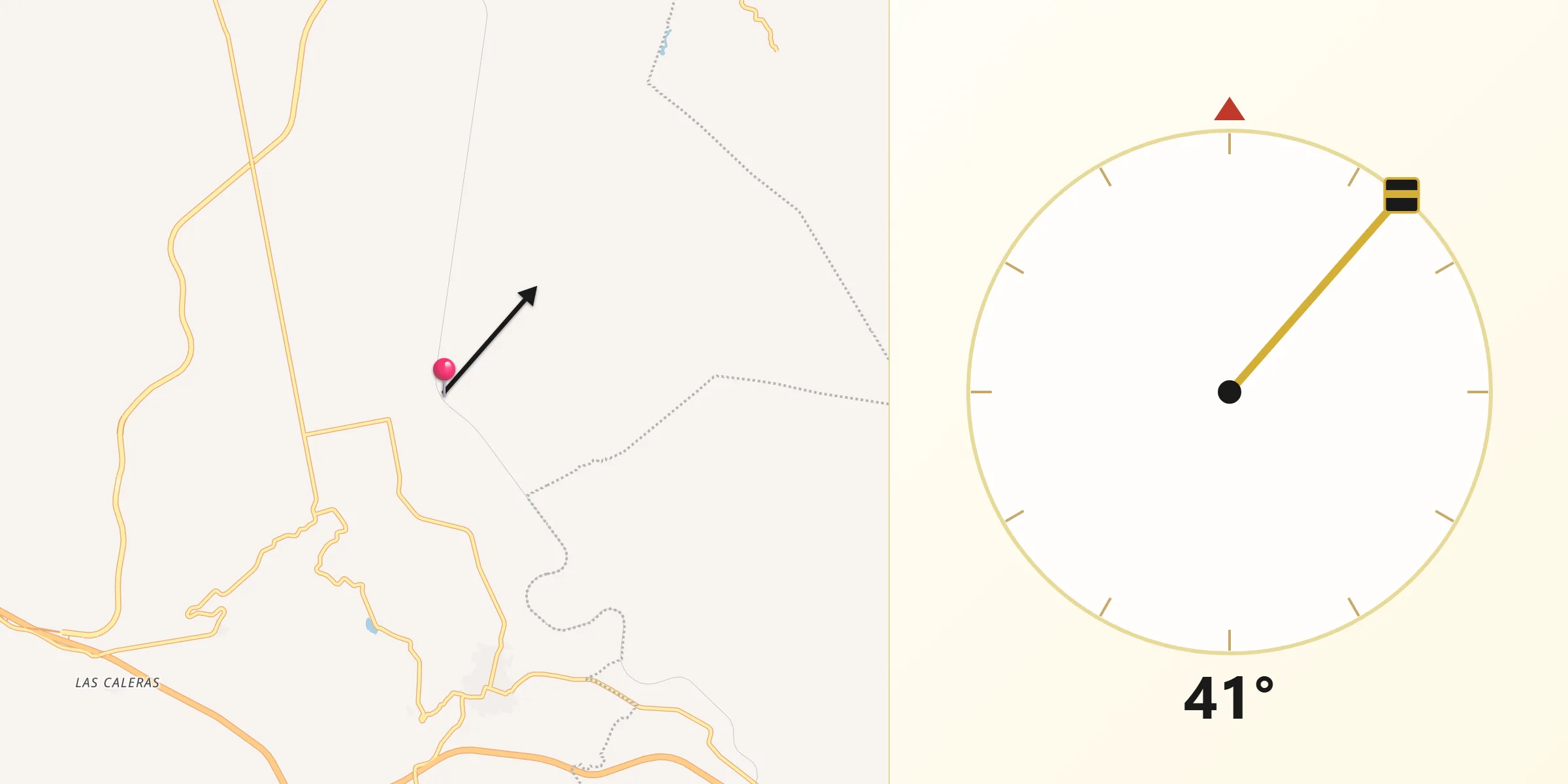 Dirección de la Qibla desde Juan Escutia (Borbollón)