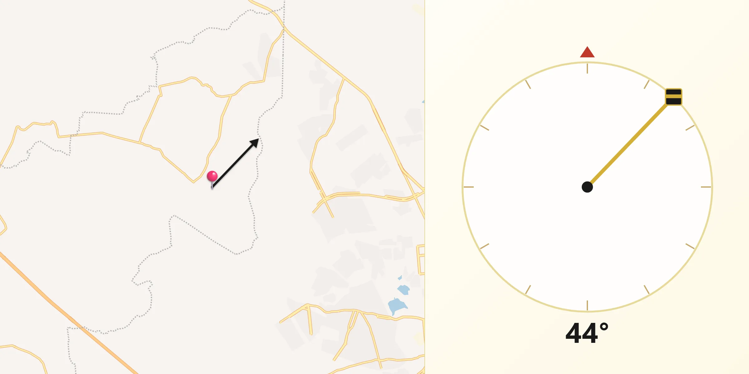 Dirección de la Qibla desde El Lobo
