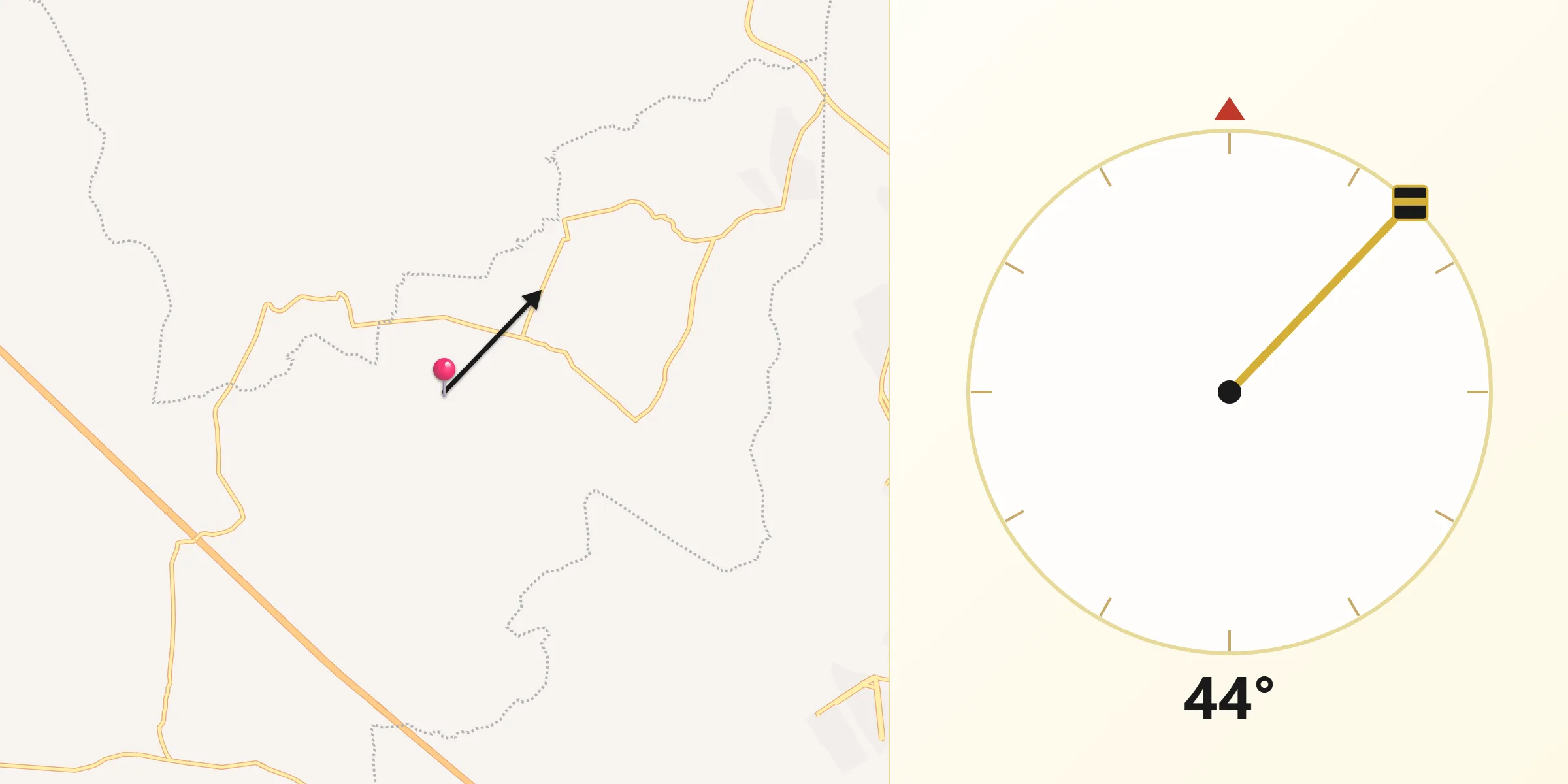 Dirección de la Qibla desde El Salto de San Antonio