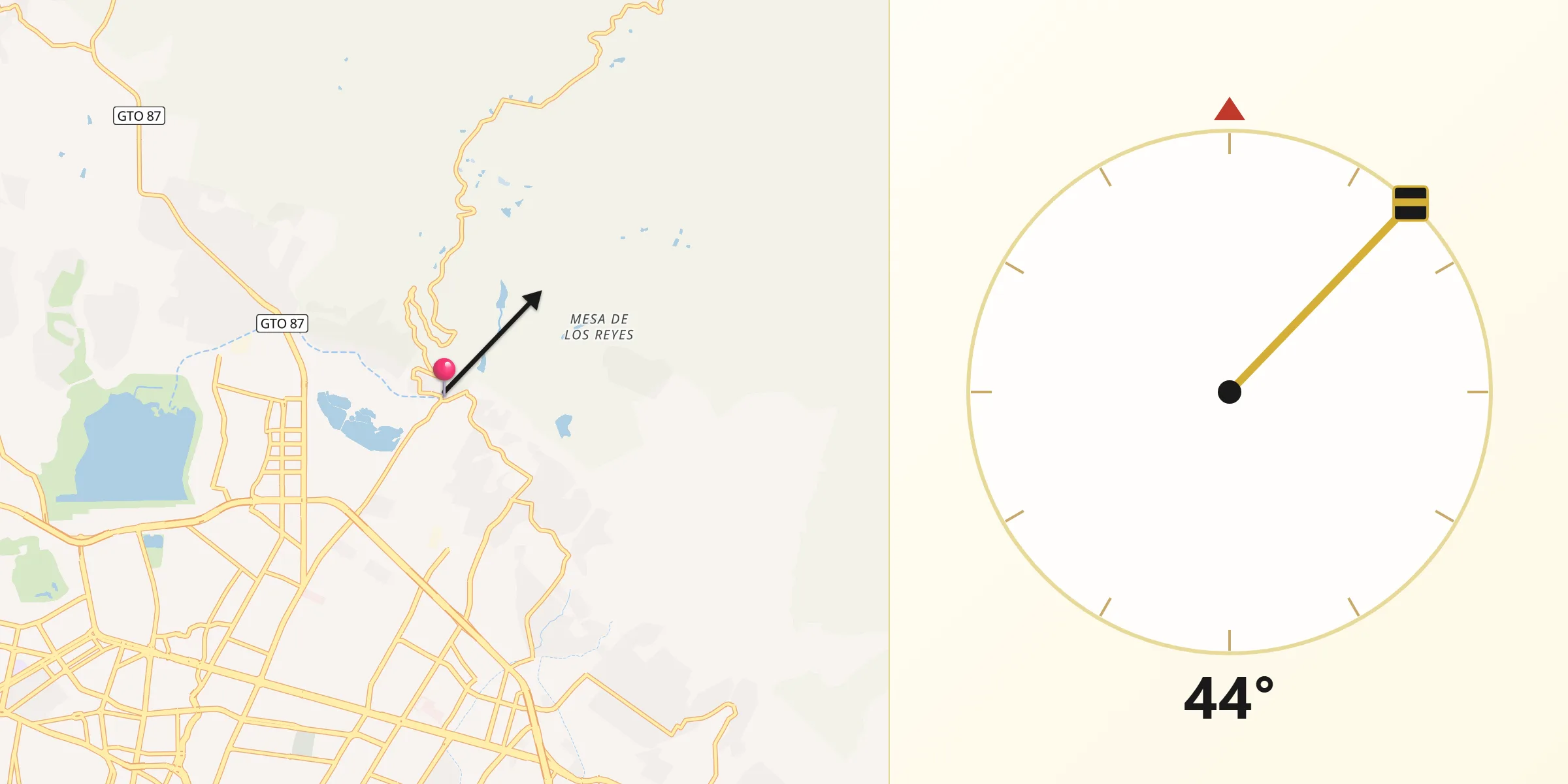 Dirección de la Qibla desde Ibarrilla