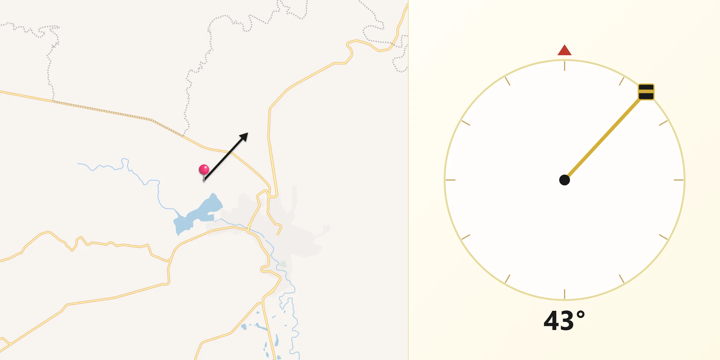 Dirección de la Qibla desde La Colonia San Juanito