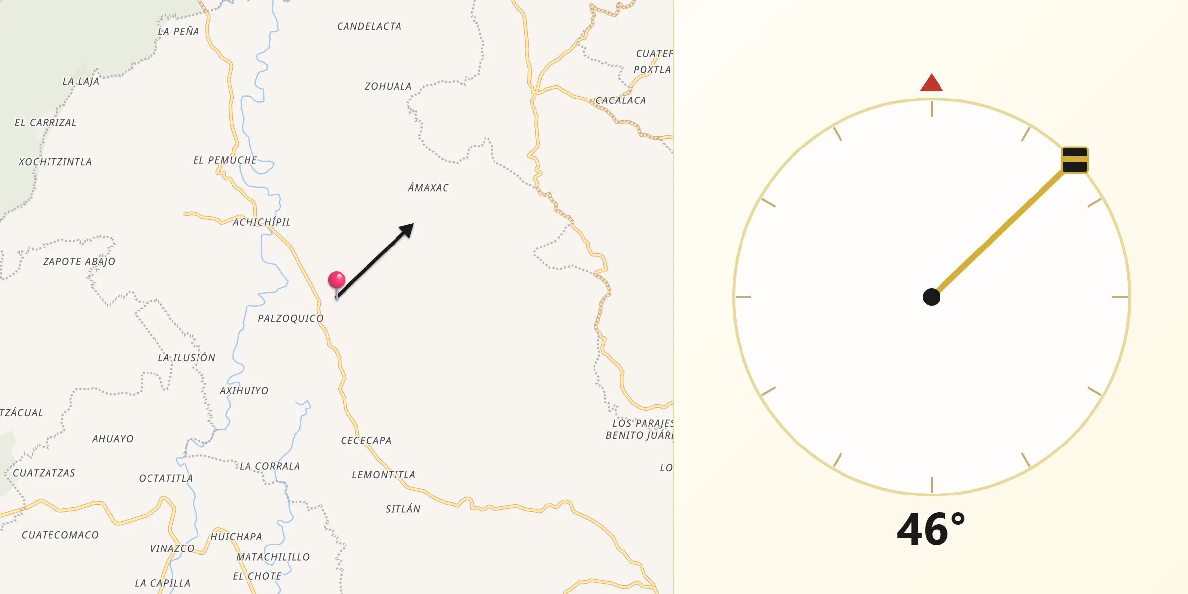 Dirección de la Qibla desde Santa Cruz