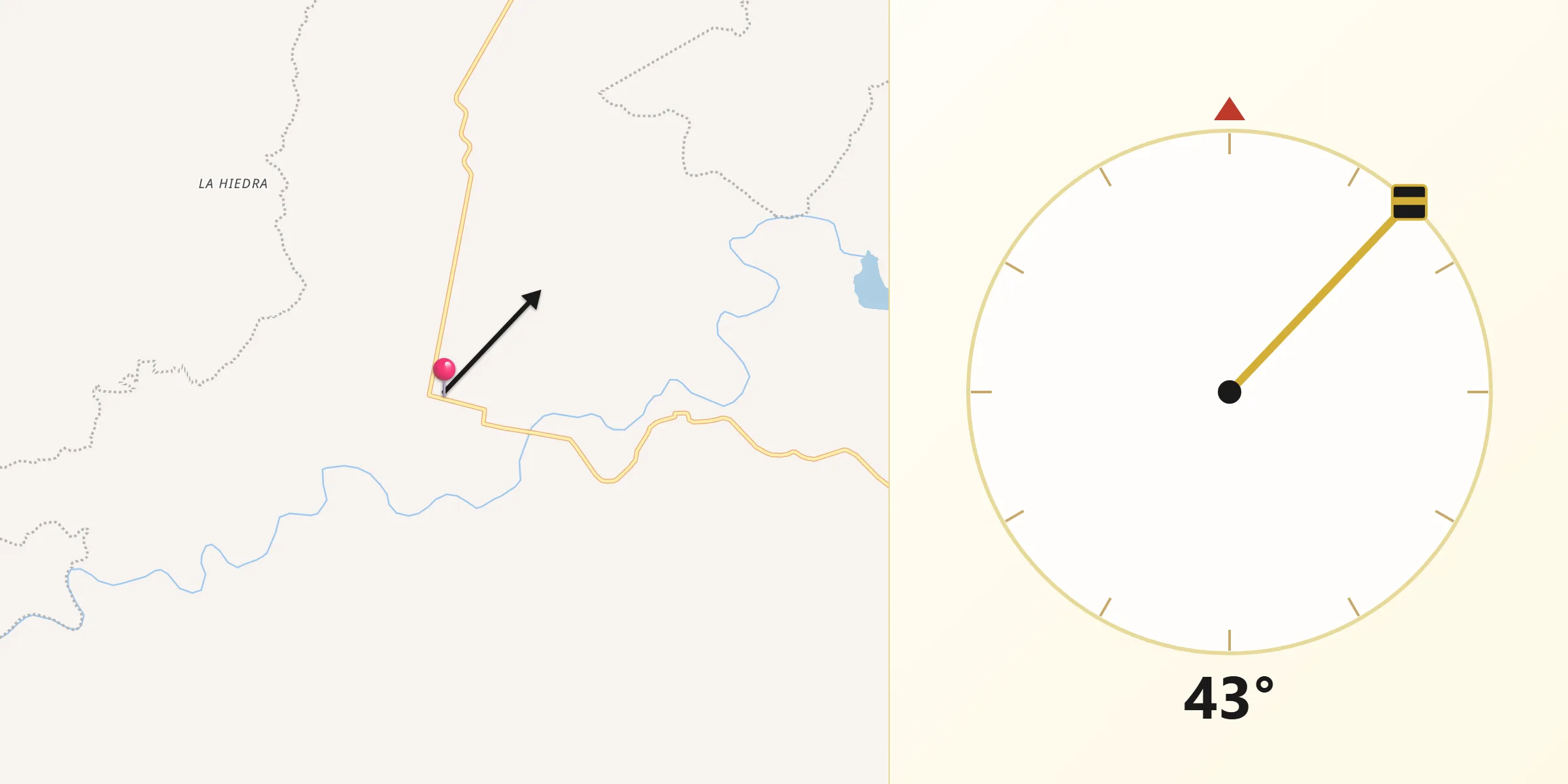 Dirección de la Qibla desde Tlacuitapan