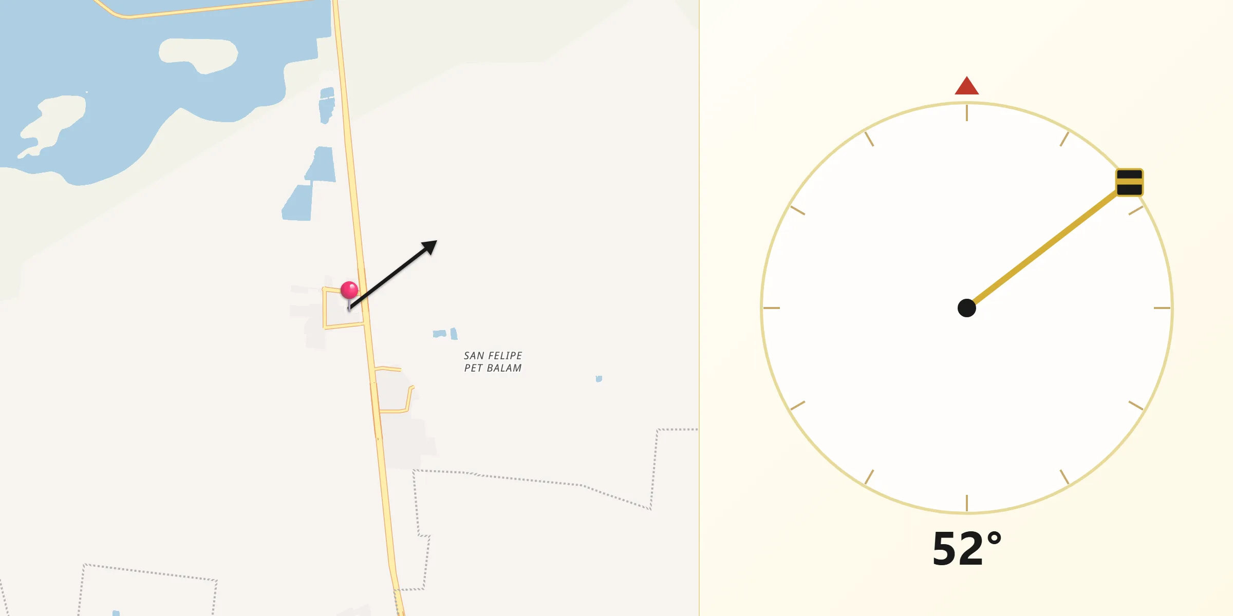 Dirección de la Qibla desde Campestre Flamboyanes