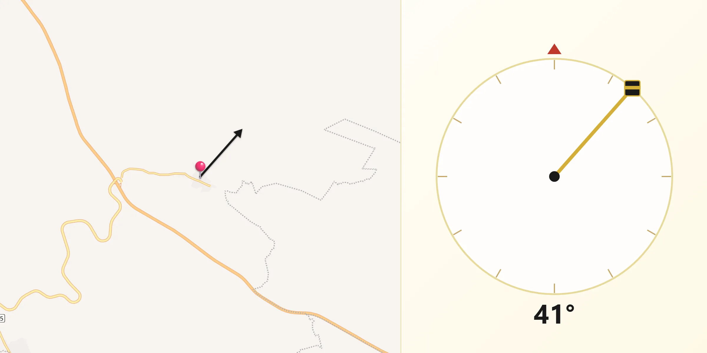 Dirección de la Qibla desde Tequepexpan