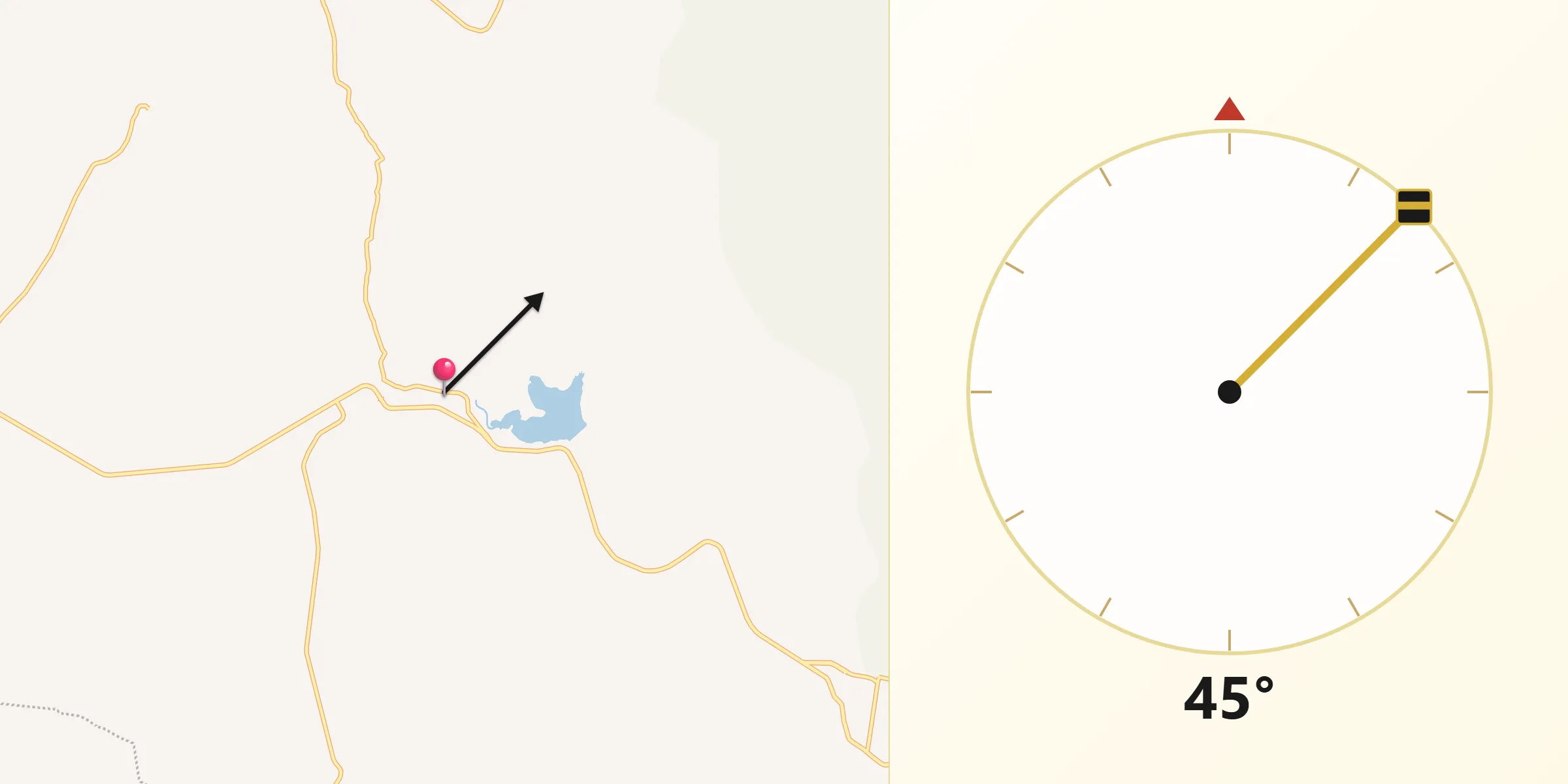 Dirección de la Qibla desde Cieneguilla