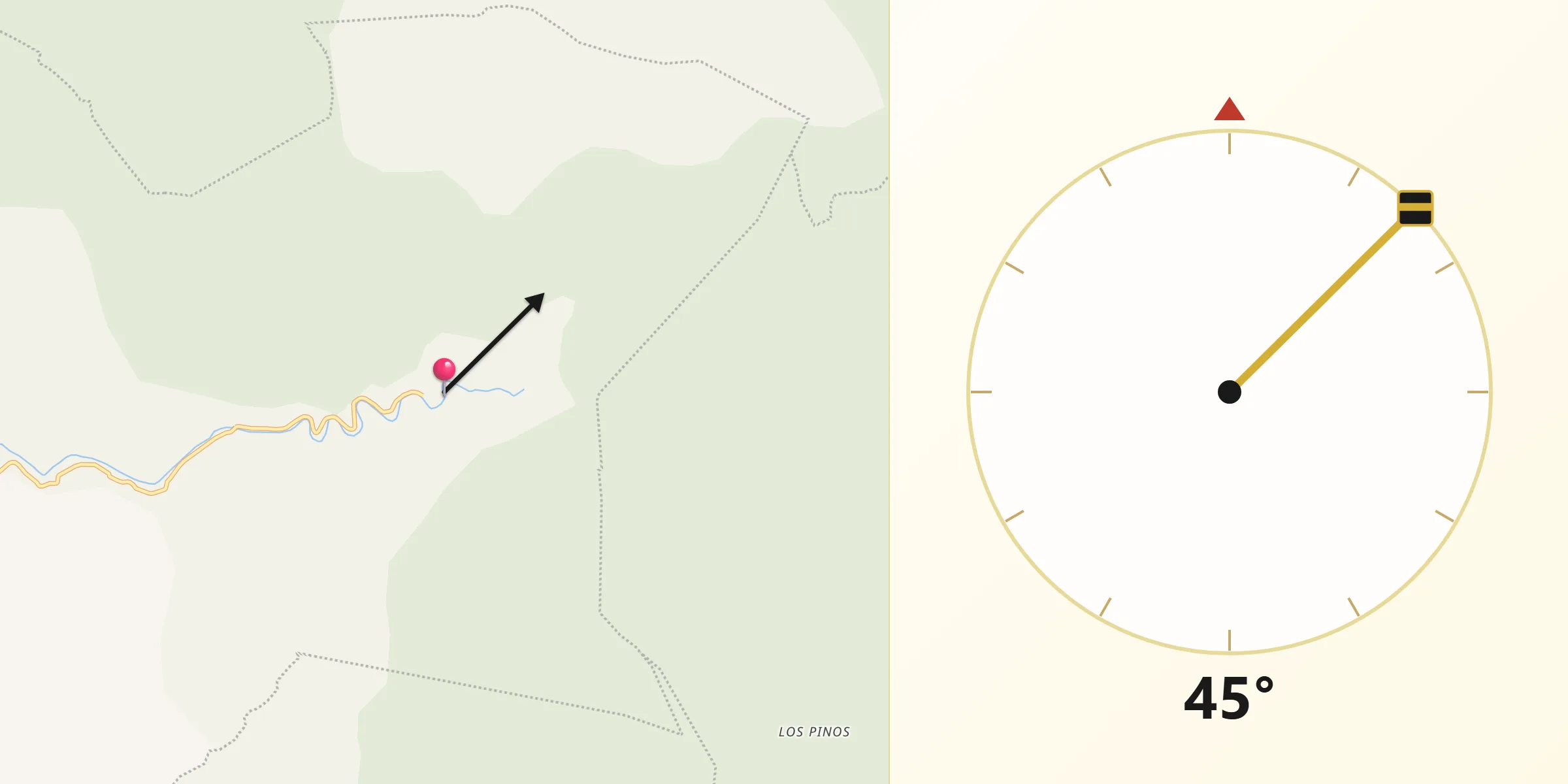 Dirección de la Qibla desde Atarjea
