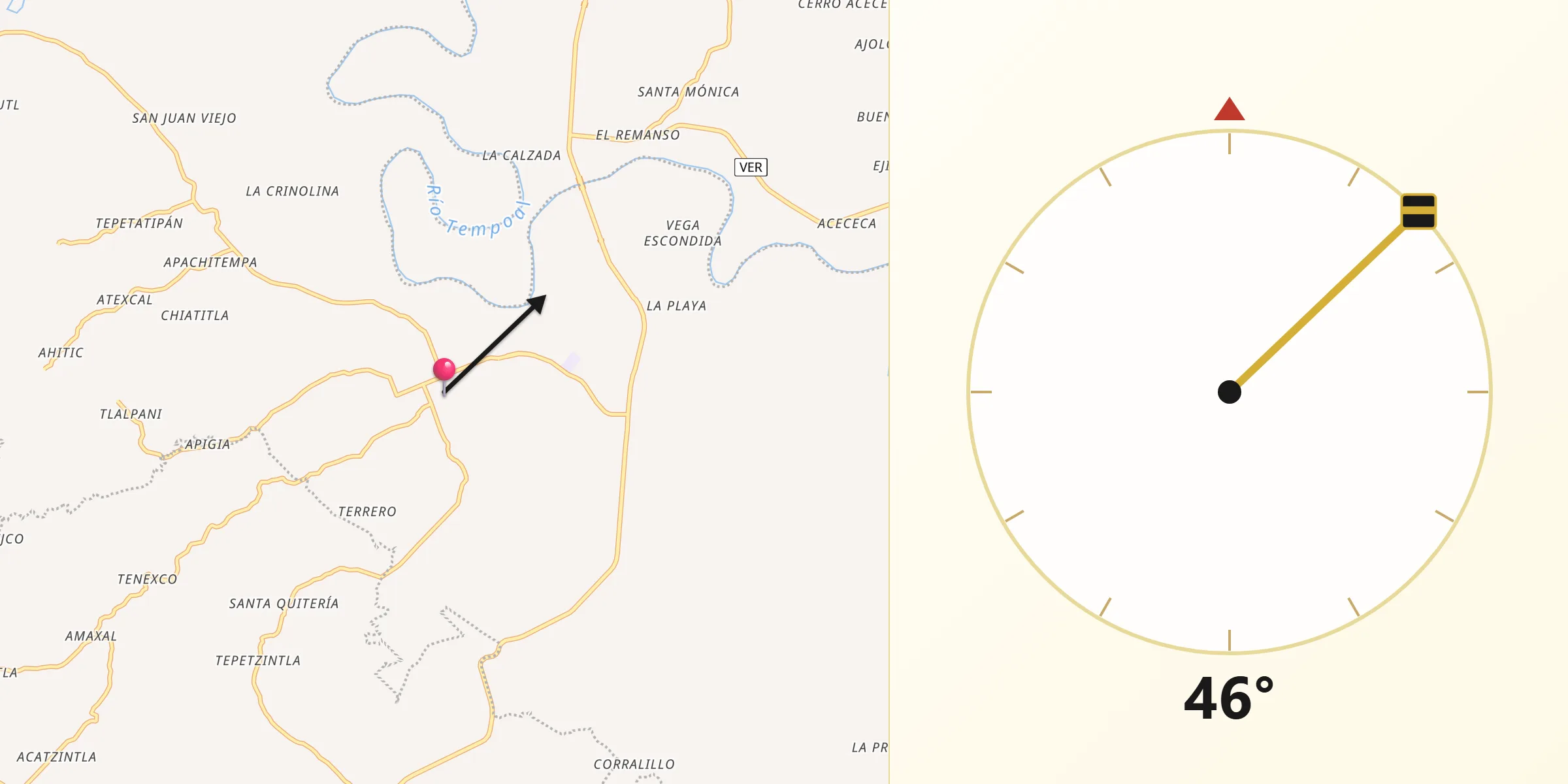 Dirección de la Qibla desde Platón Sánchez