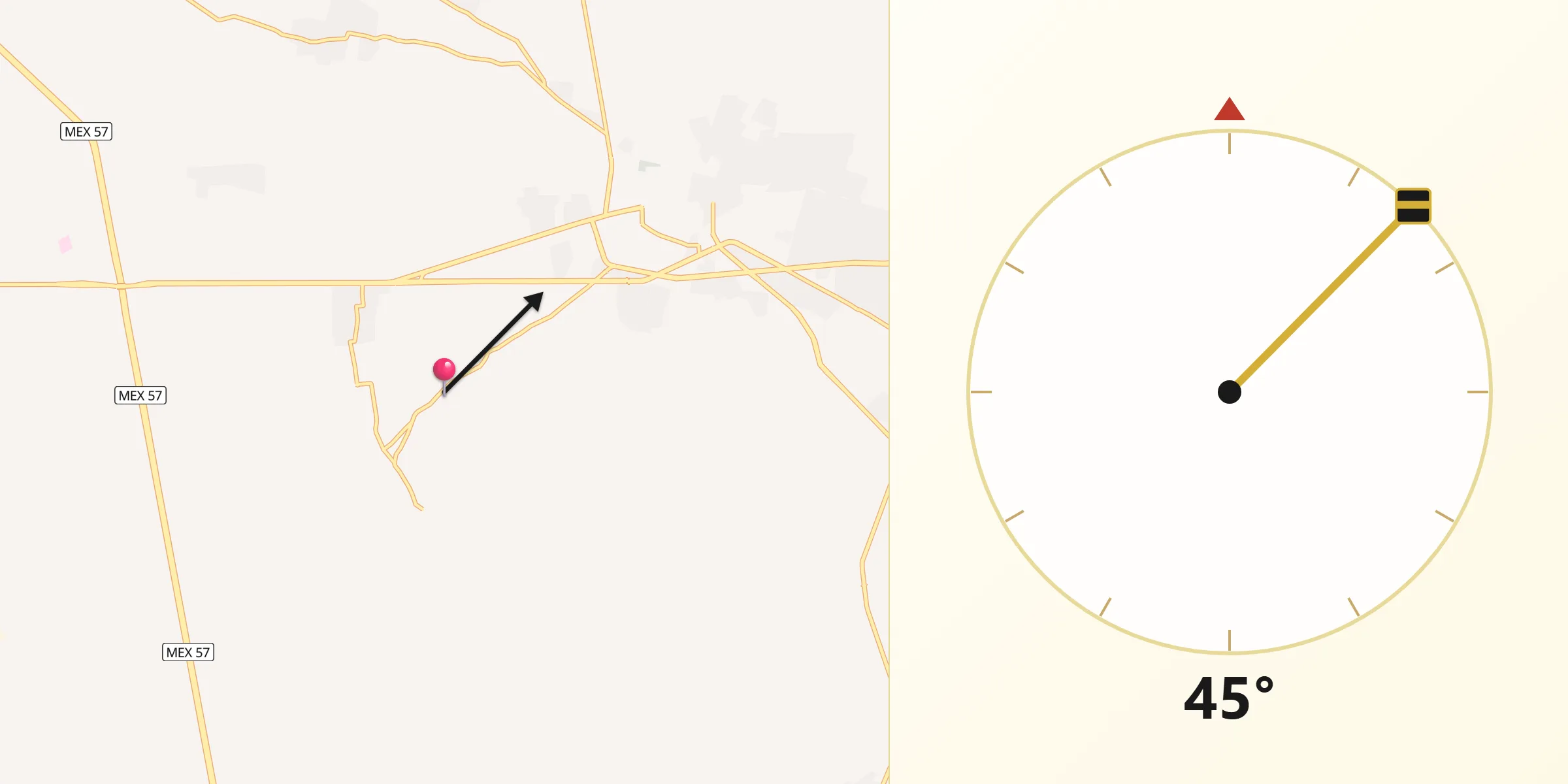 Dirección de la Qibla desde San Nicolás del Cármen