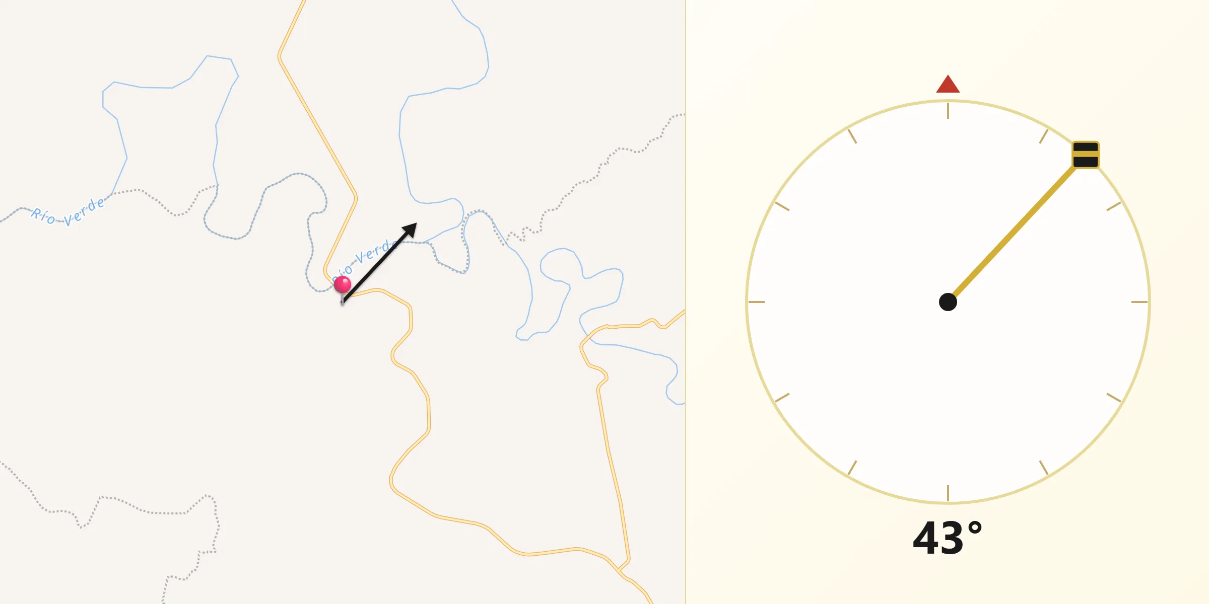 Dirección de la Qibla desde San Nicolás de las Flores