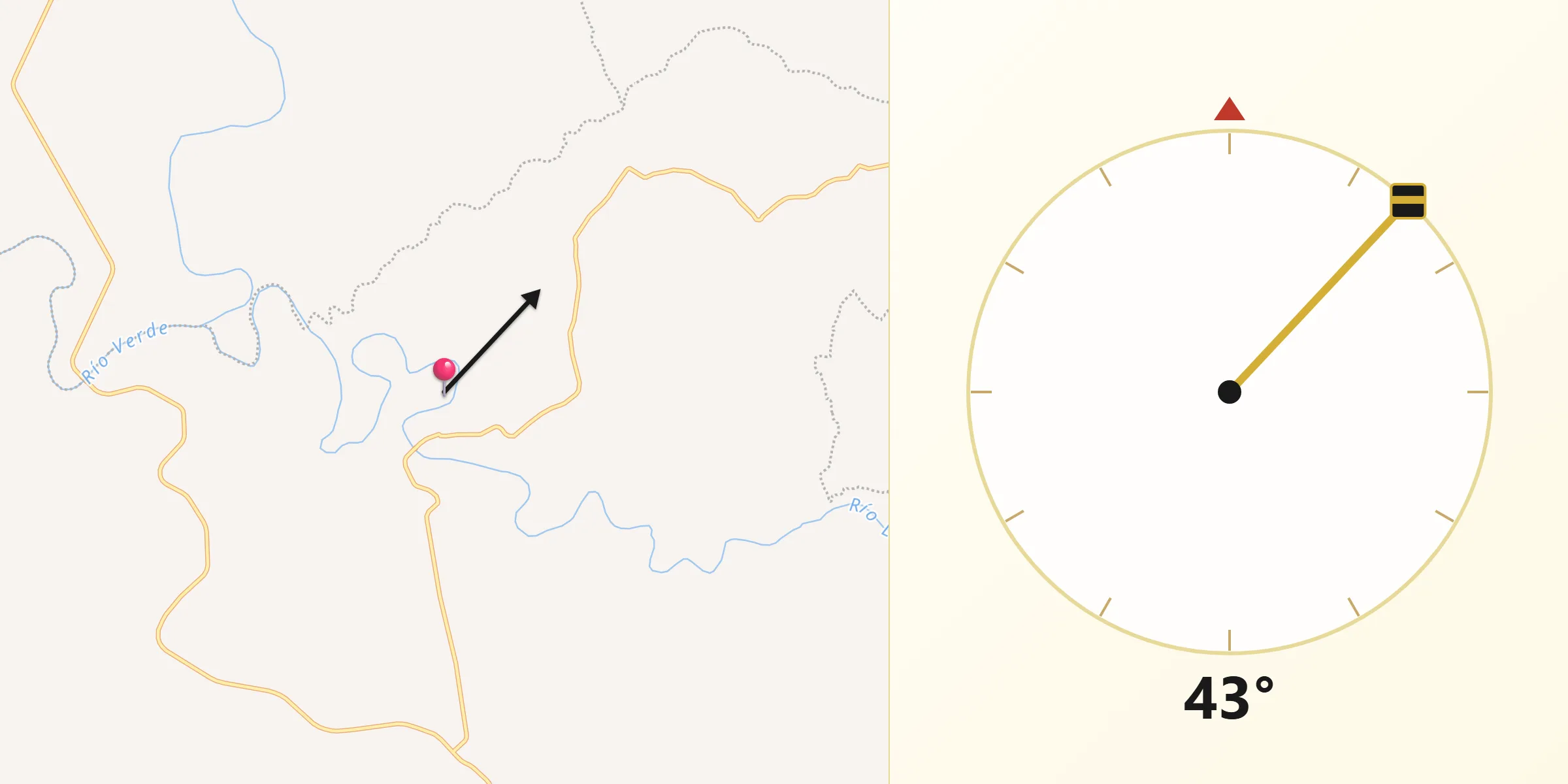 Dirección de la Qibla desde Barrio de Reyes