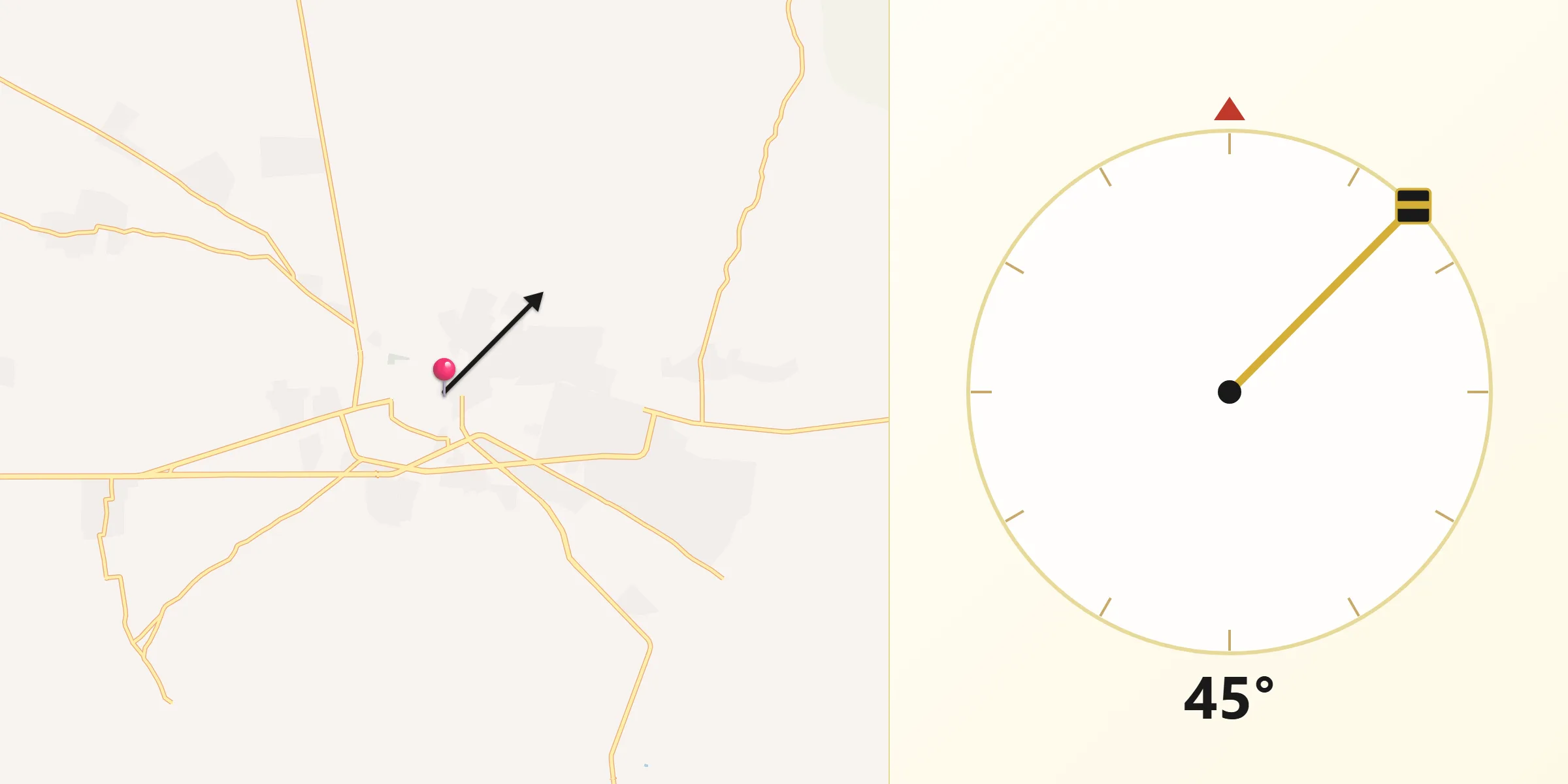 Dirección de la Qibla desde San Luis de la Paz