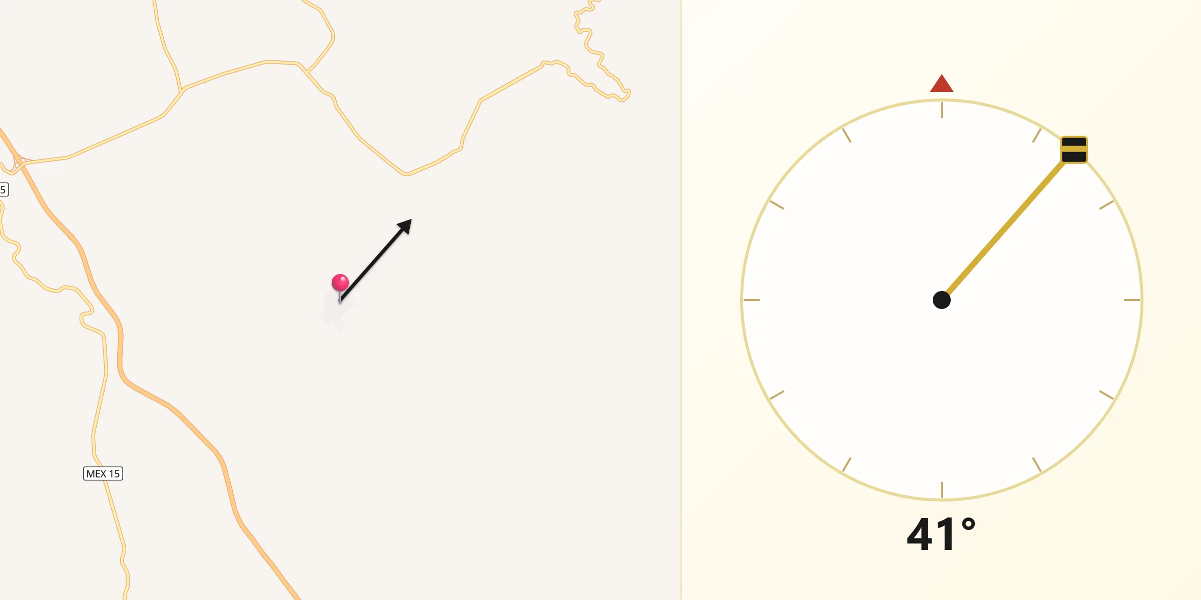 Dirección de la Qibla desde Zapotanito