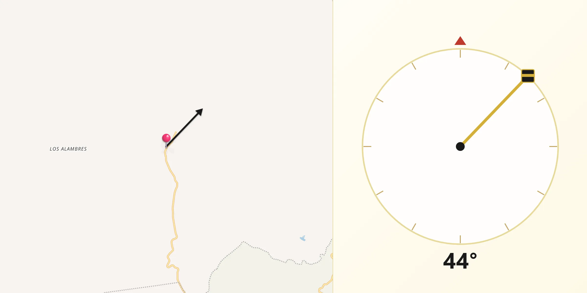 Dirección de la Qibla desde Comanja de Corona