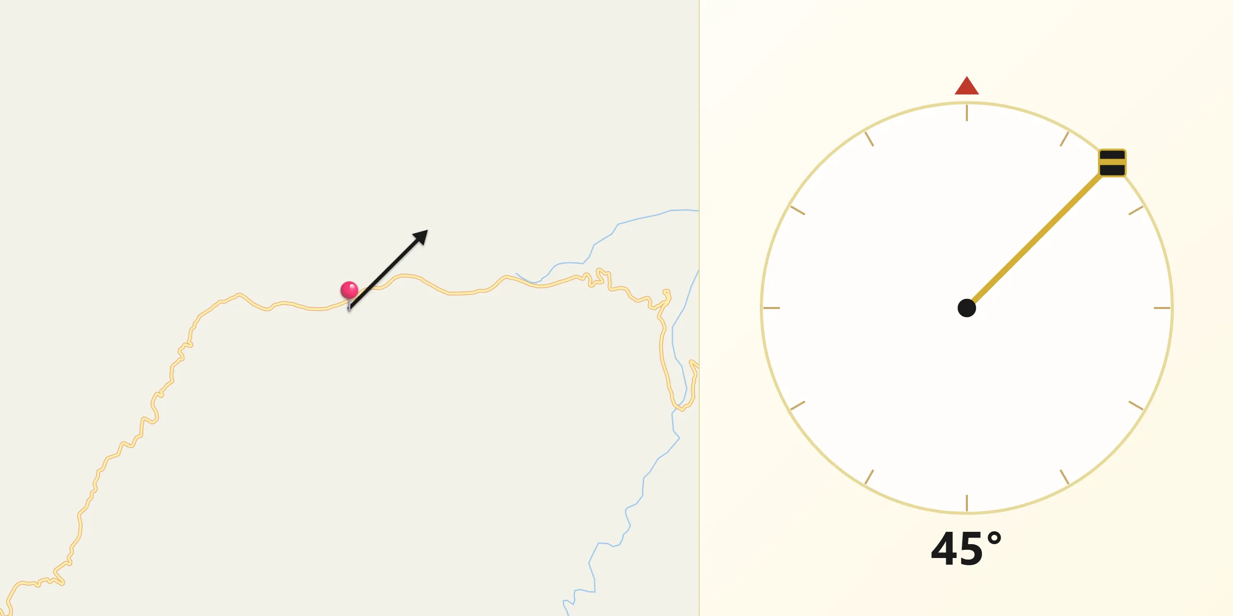 Dirección de la Qibla desde Xichú