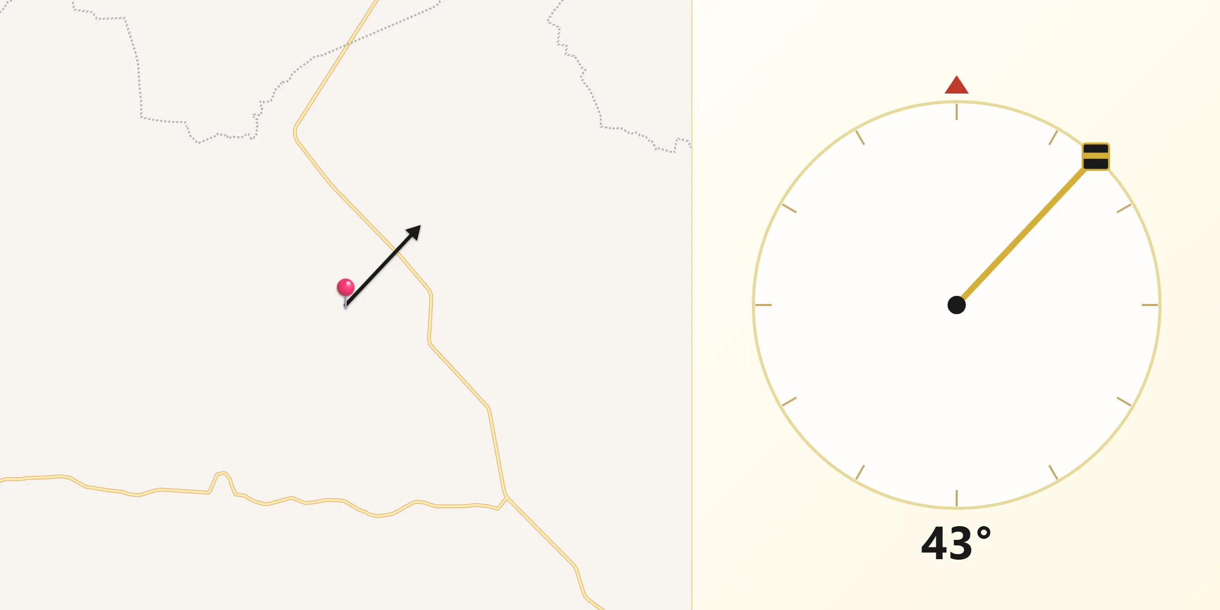Dirección de la Qibla desde El Padre Juan