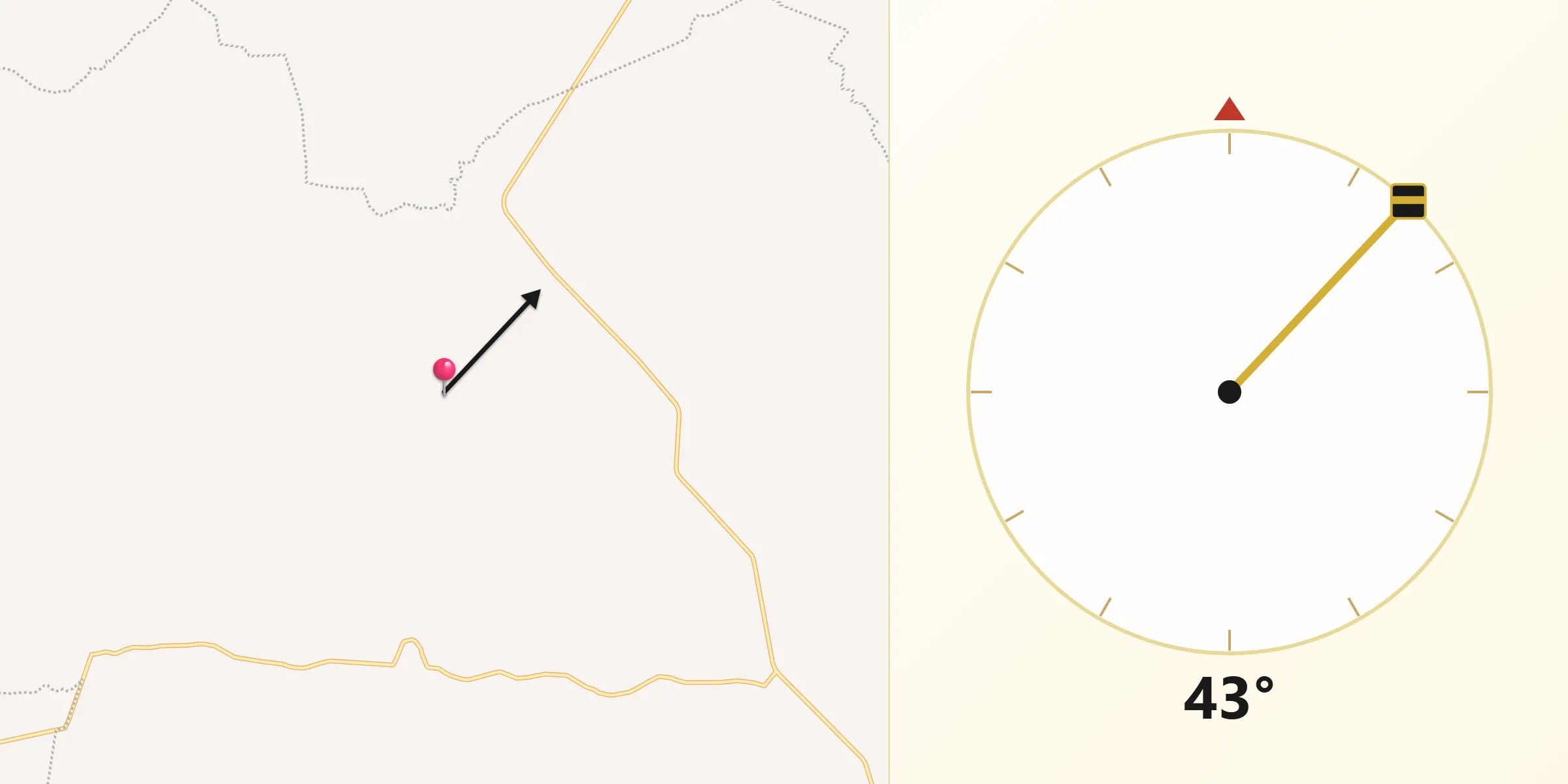 Dirección de la Qibla desde El Asoleadero