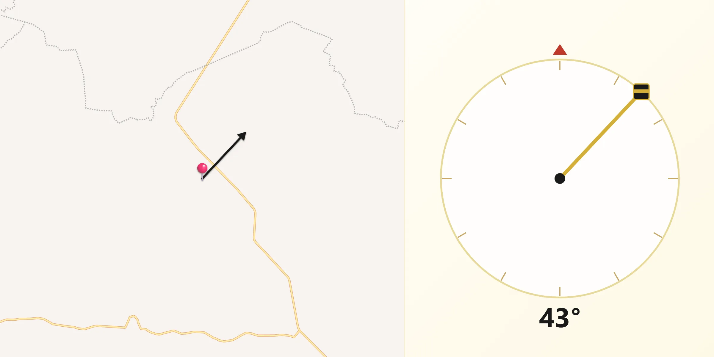 Dirección de la Qibla desde El Torque