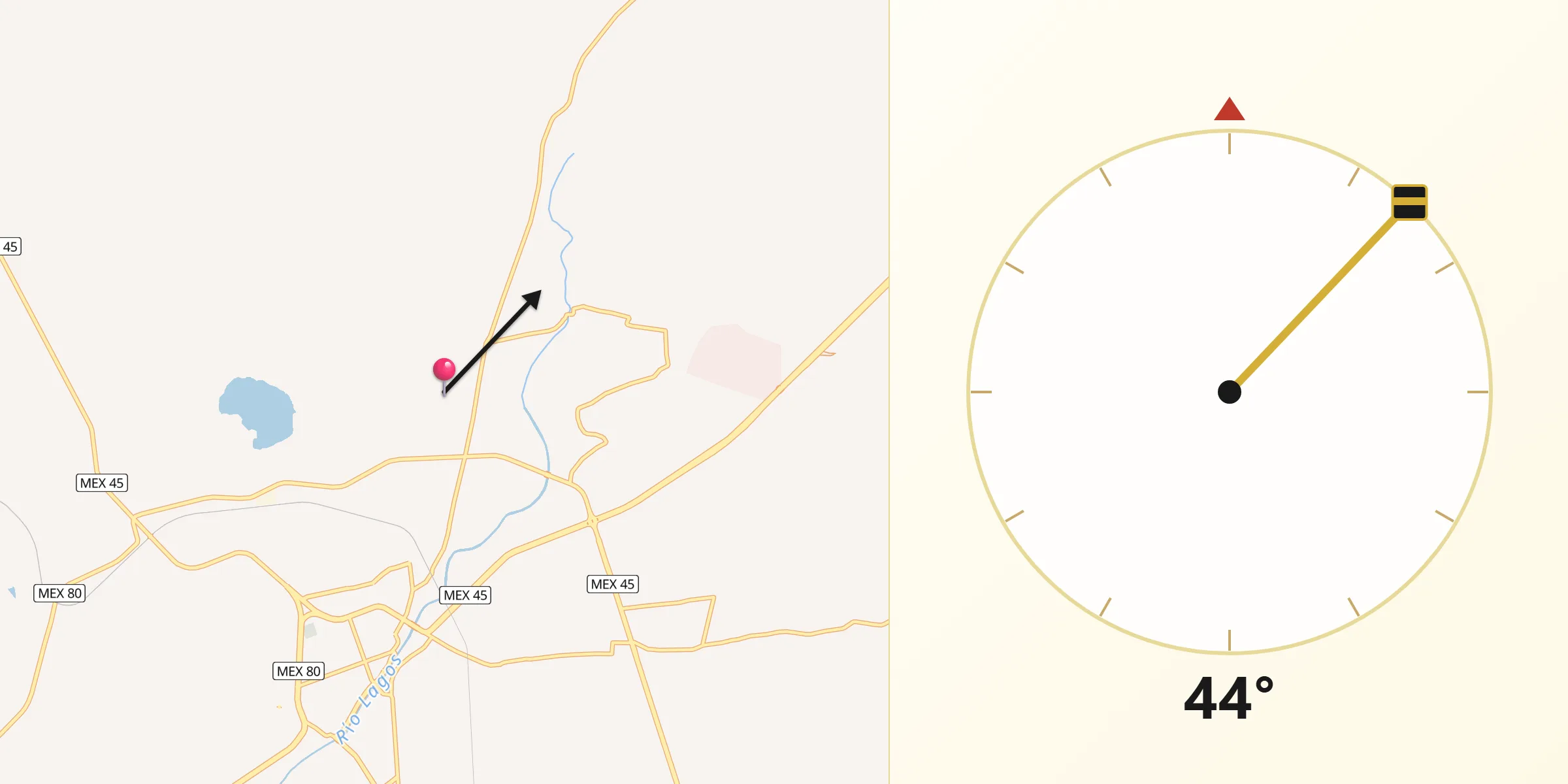 Dirección de la Qibla desde La Palma