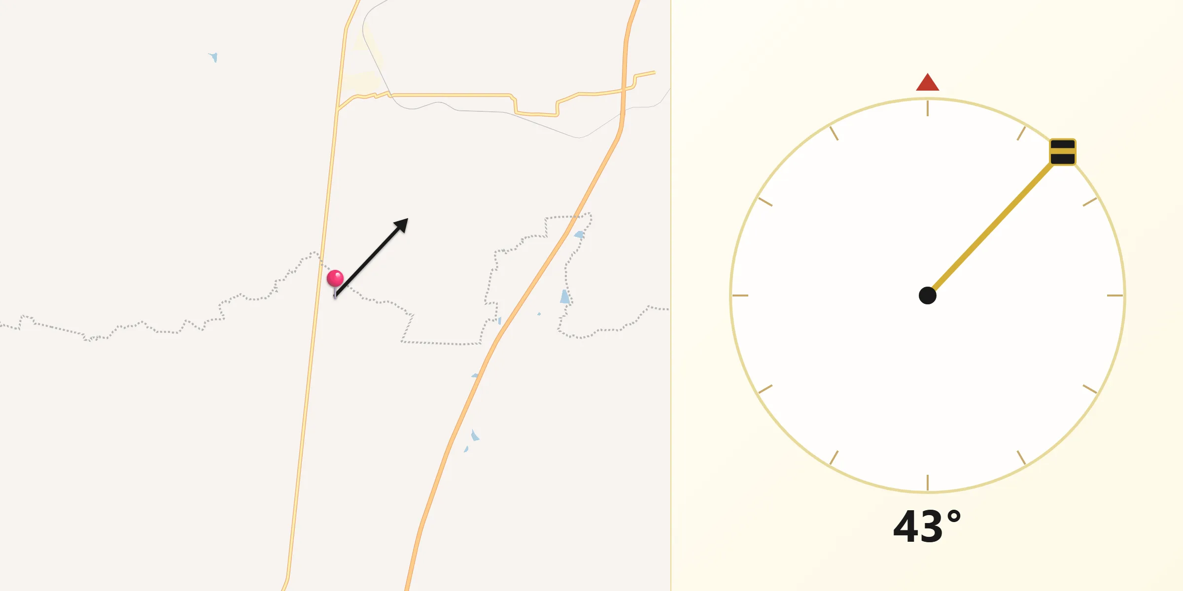 Dirección de la Qibla desde San Antonio de los Barrera